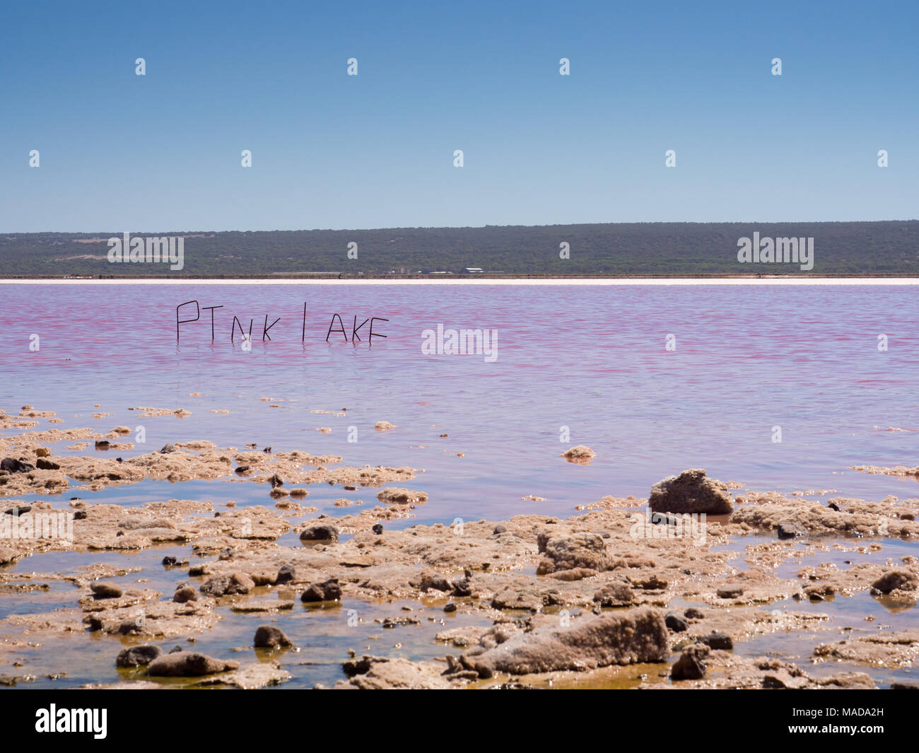 Lac Rose (Hutt Lagoon), Port Gregory, l'ouest de l'Australie Banque D'Images