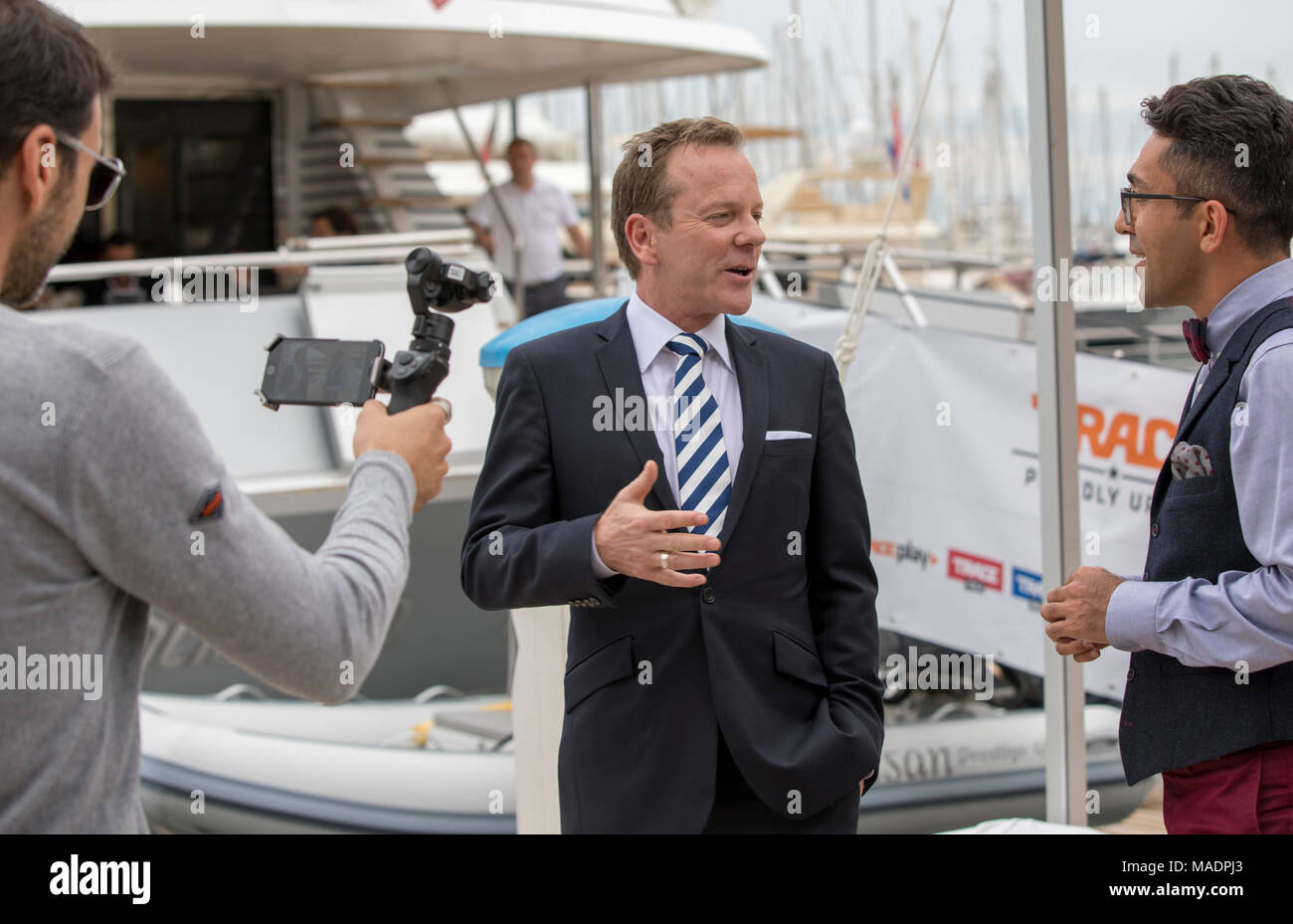 Cannes, France, le 17 octobre 2016, Kiefer Sutherland est un acteur, producteur, réalisateur, chanteur et auteur-compositeur, MIPCOM Cannes © ifnm Banque D'Images