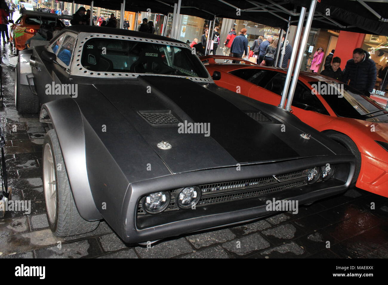 Fast & Furious Voitures sur affichage avant le début de l'UK Arena spectacles. Newcastle, Royaume-Uni. 31 mars, 2018. David Whinham/Alamy Live News Banque D'Images