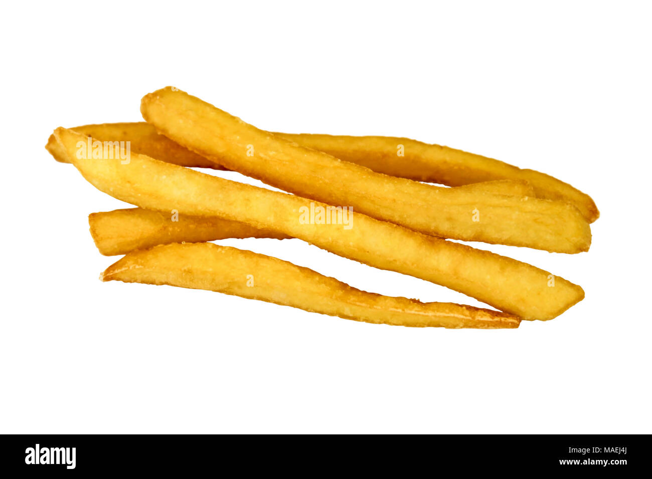 Tranches de frites frites isolated on white Banque D'Images