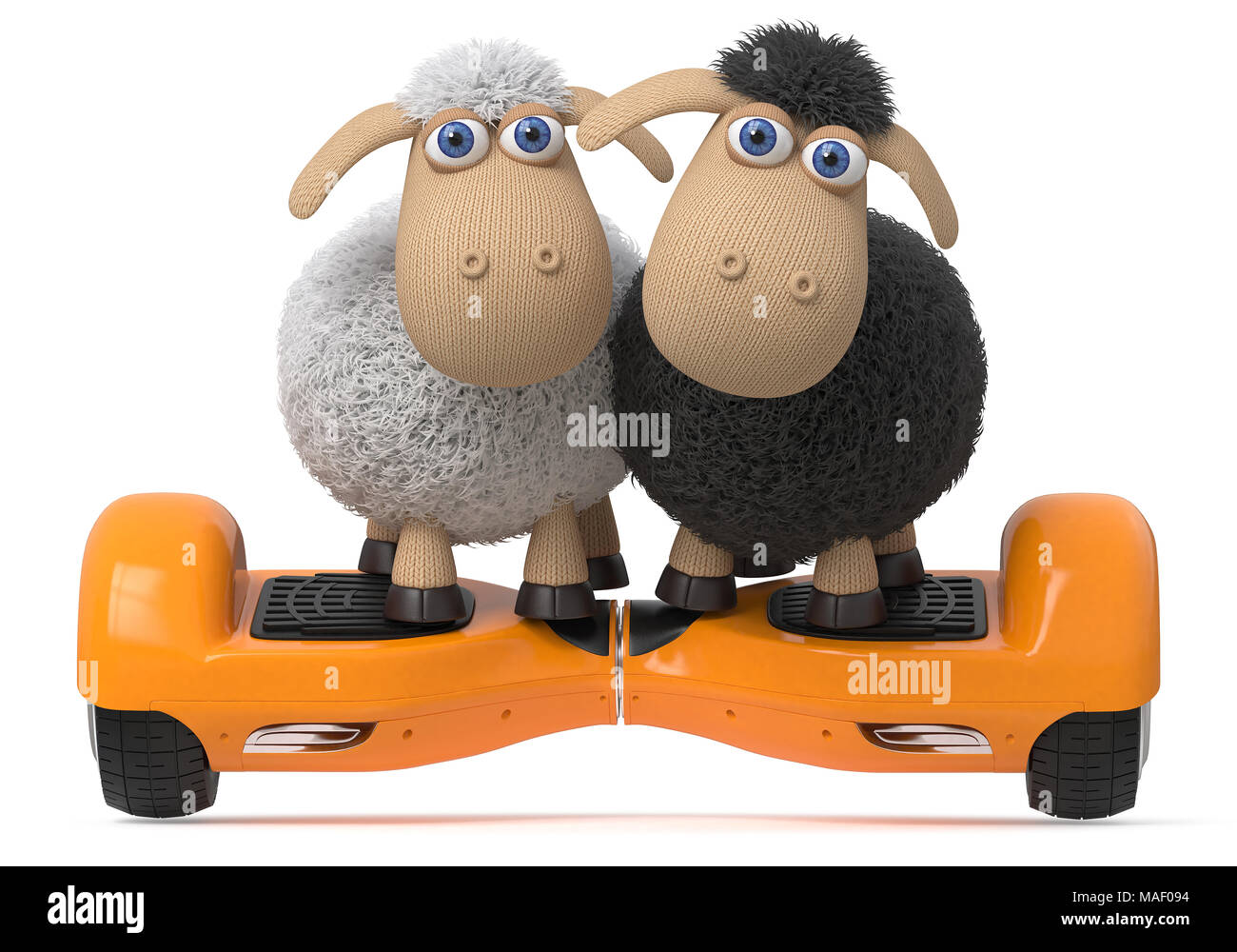 3d illustration funny mouton moelleux faire différentes choses/ des animaux de ferme s'amuser Banque D'Images