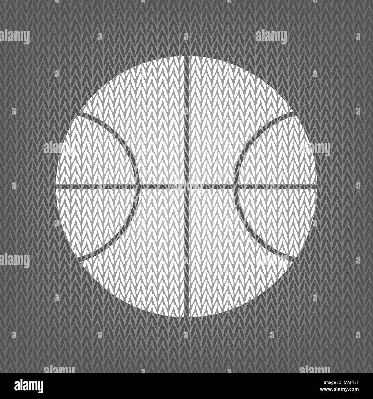 Basket-ball ball signer l'illustration. Vecteur. En blanc sur fond gris en icône. Isolées. Illustration de Vecteur