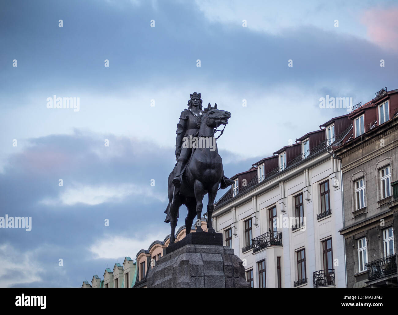 Monument de Grunwald. En plus de il cheval est roi Jagellon Władyslaw Banque D'Images