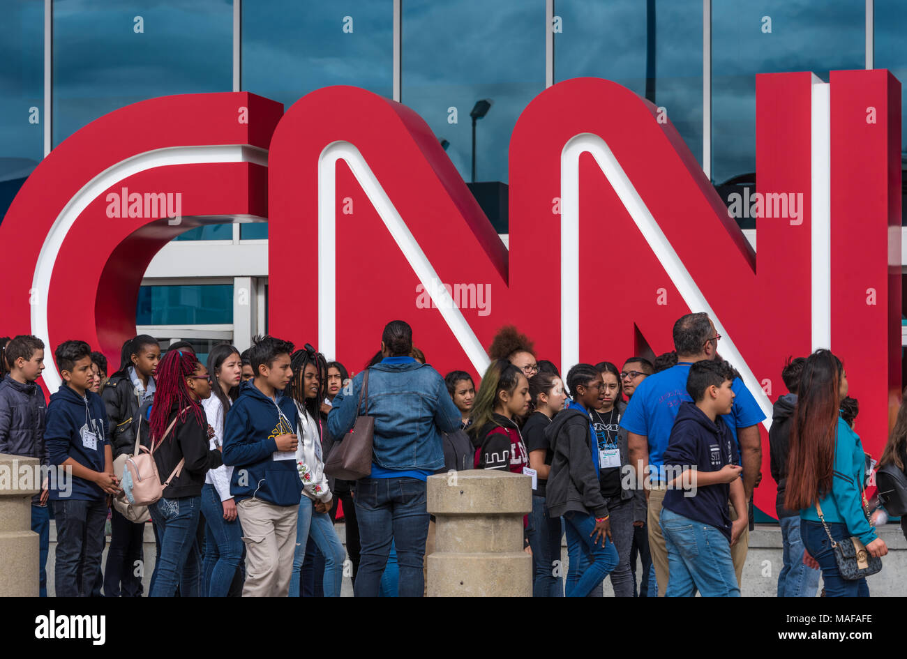 Voyage étudiant at CNN Center dans le centre-ville d'Atlanta, Géorgie. (USA) Banque D'Images