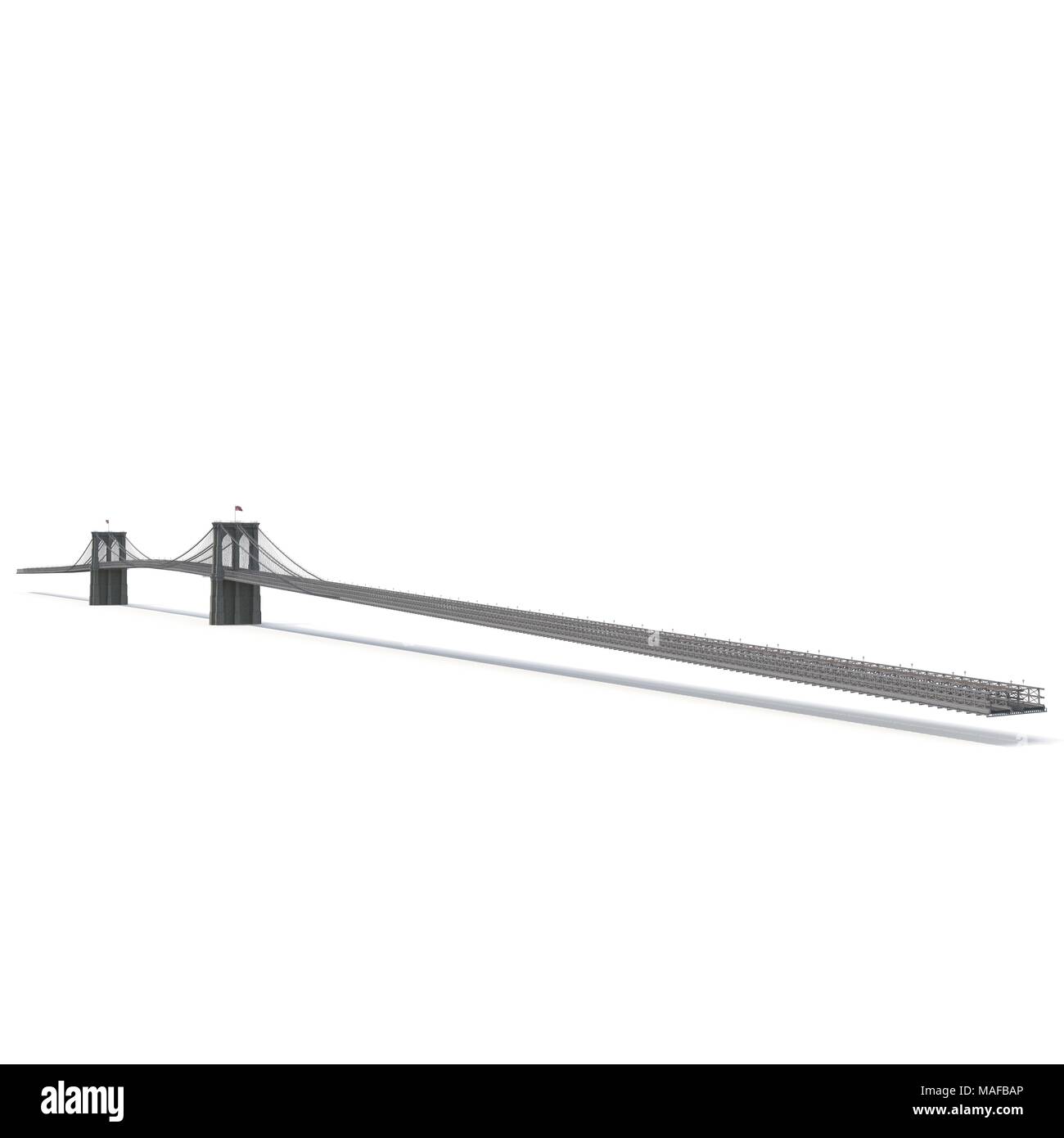 Pont de Brooklyn sur blanc. 3D illustration Banque D'Images