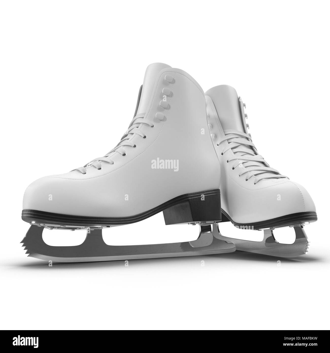 Paire de patins à glace isolé sur blanc. 3D illustration, clipping path Banque D'Images Paire de patins à glace isolé sur blanc. 3D illustration, clipping path Banque D'Images