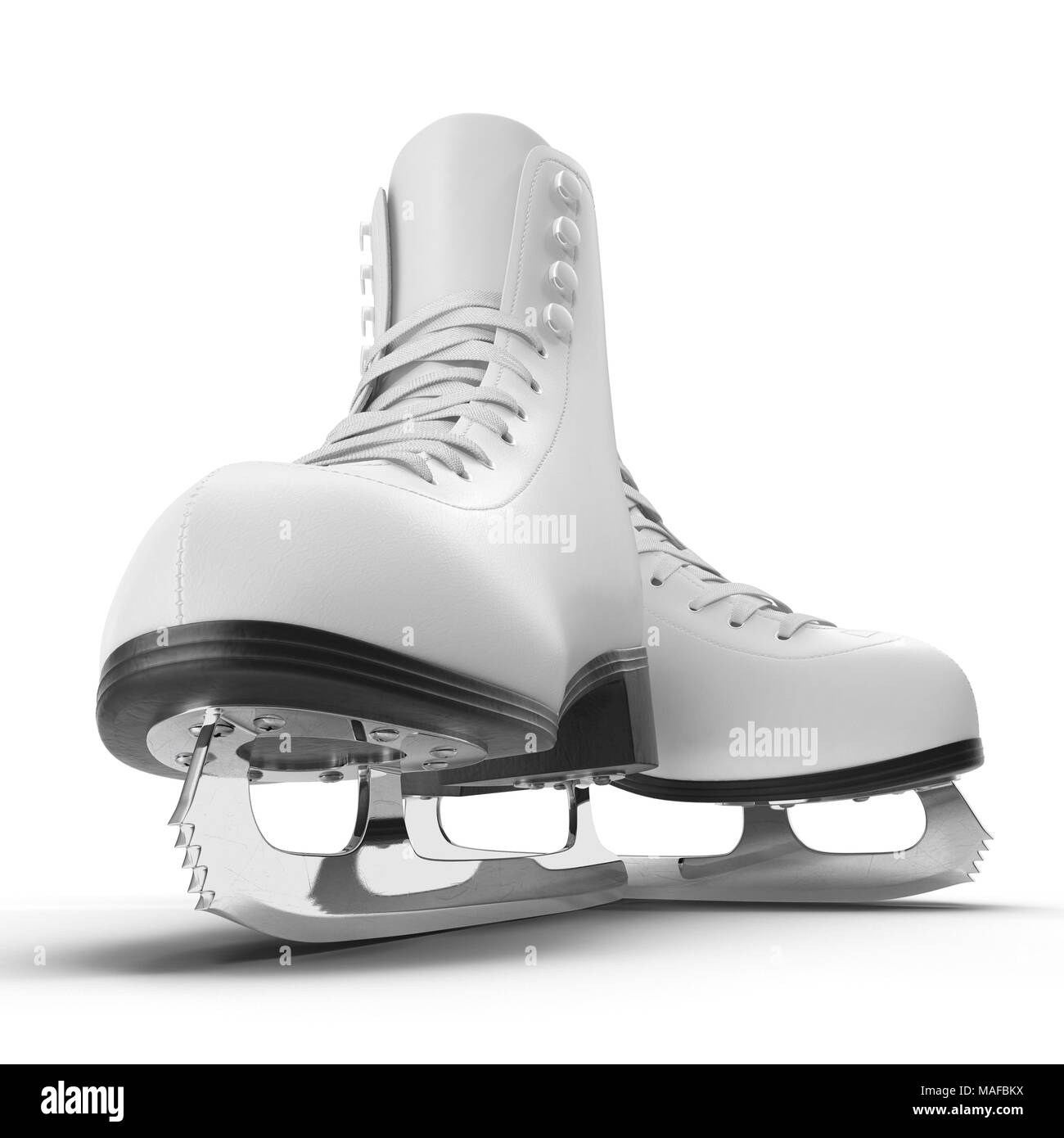 Paire de patins à glace isolé sur blanc. 3D illustration, clipping path Banque D'Images Paire de patins à glace isolé sur blanc. 3D illustration, clipping path Banque D'Images