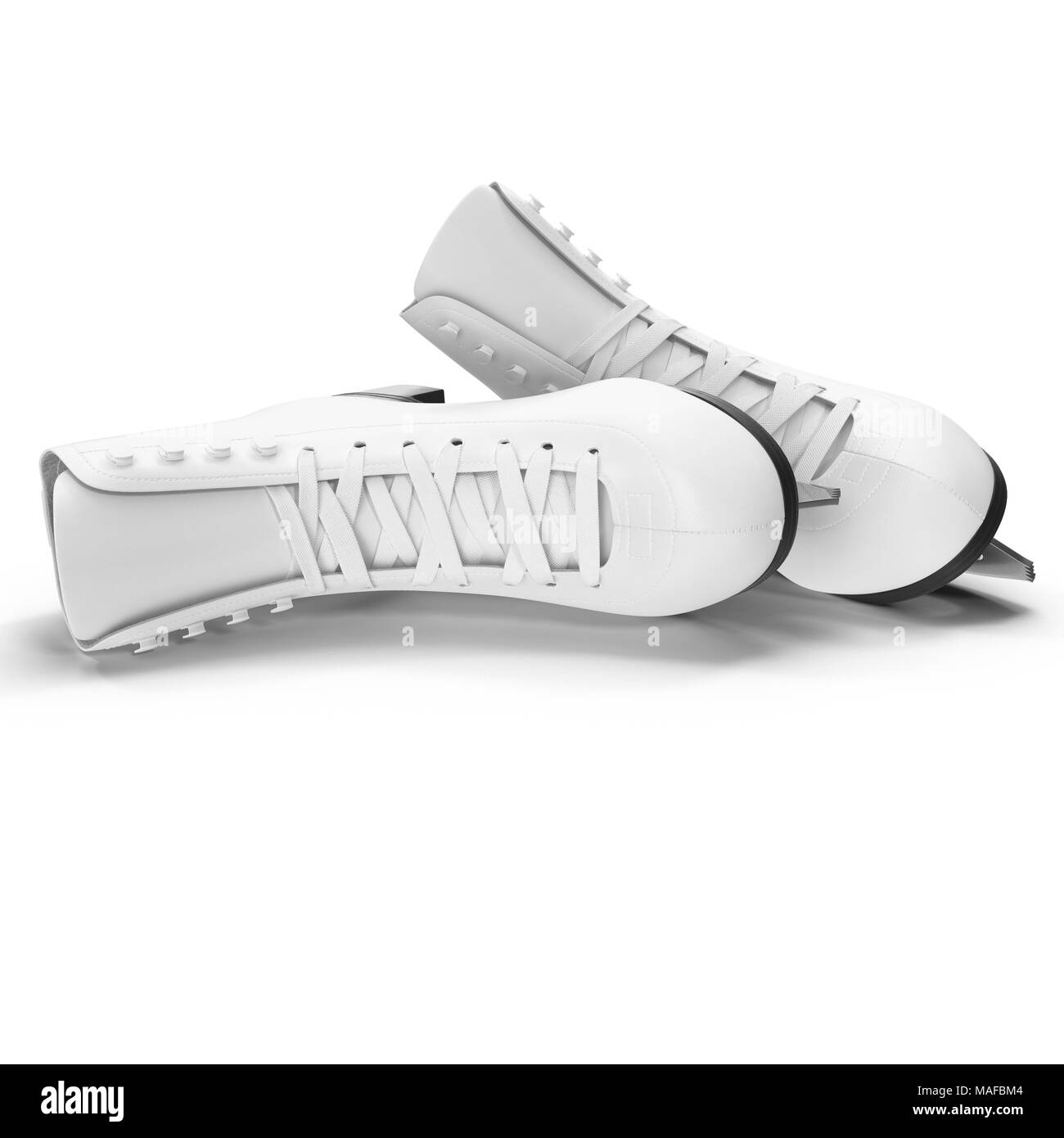 Paire de patins à glace isolé sur blanc. 3D illustration, clipping path Banque D'Images Paire de patins à glace isolé sur blanc. 3D illustration, clipping path Banque D'Images