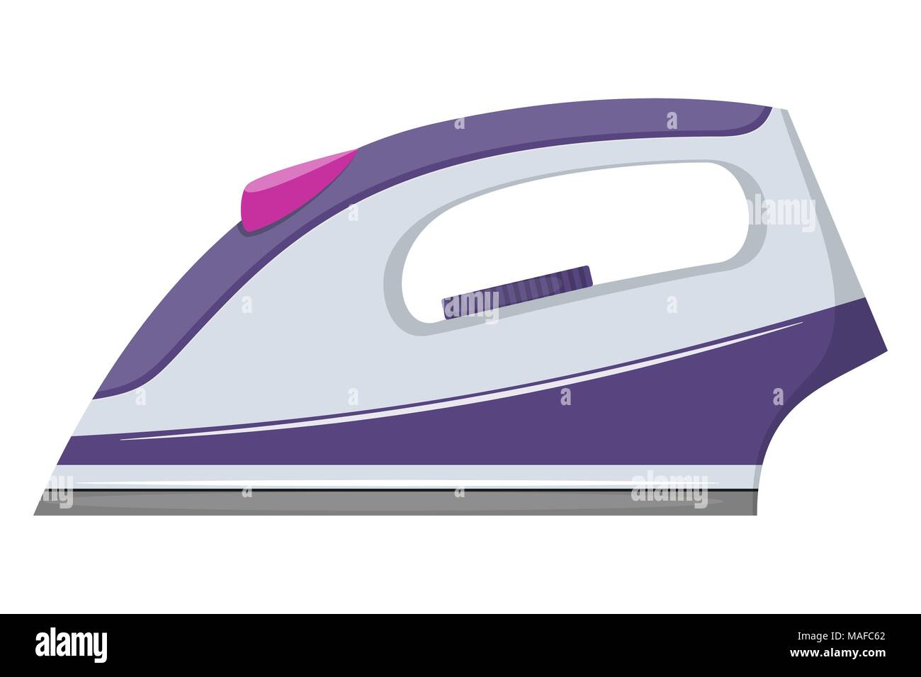 Ménage repassage fer moderne pour les vêtements et le linge. Les appareils électriques domestiques. Vector illustration isolé sur fond blanc Illustration de Vecteur