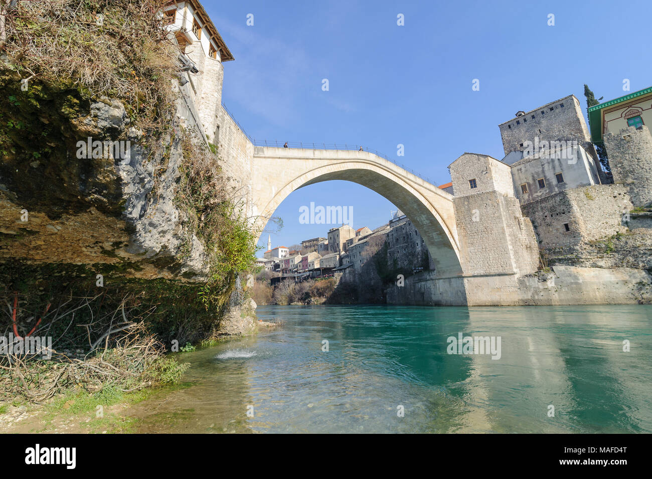 Stari Most (Vieux Pont) paysage panaroma de la ville de Mostar en Bosnie Banque D'Images
