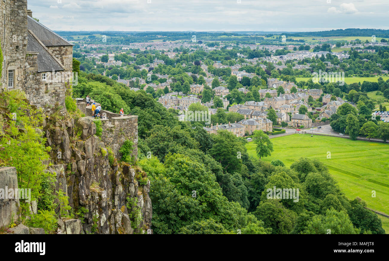 Vue panoramique depuis le château de Stirling, Écosse. Banque D'Images