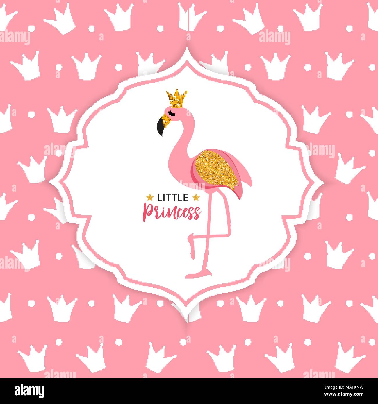 Princess Crown Flamingo Background Vector Illustration Illustration de Vecteur