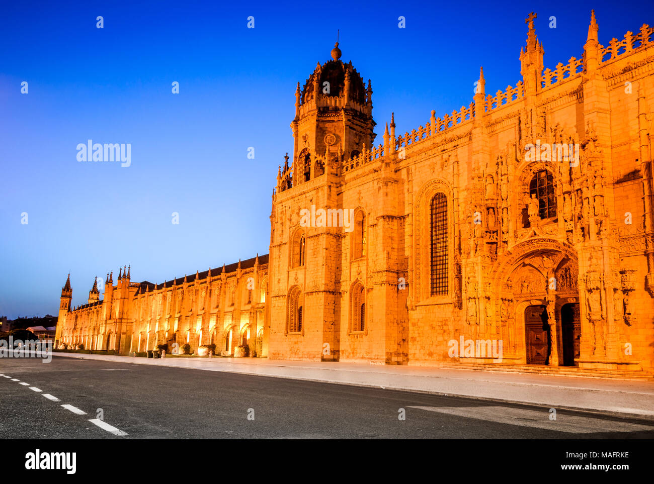 Lisbonne, Portugal. Le Mosteiro dos Jeronimos, Monastère des Hiéronymites (Hiéronymites), Belem district. Banque D'Images