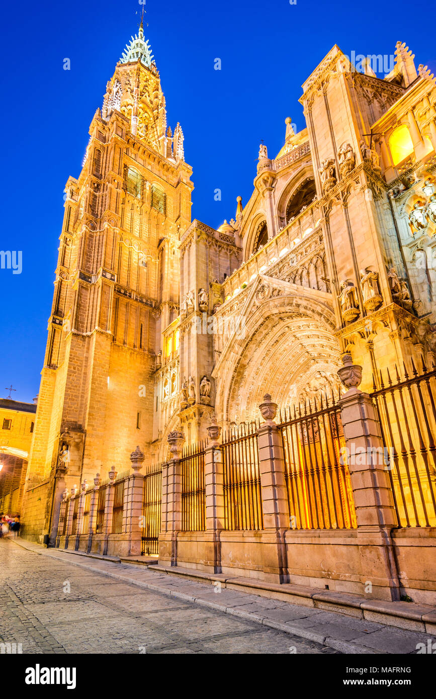 Toledo, Espagne. Catedral Primada, mudéjar style gothique (1226) dans la région de Castilla la Mancha. Banque D'Images