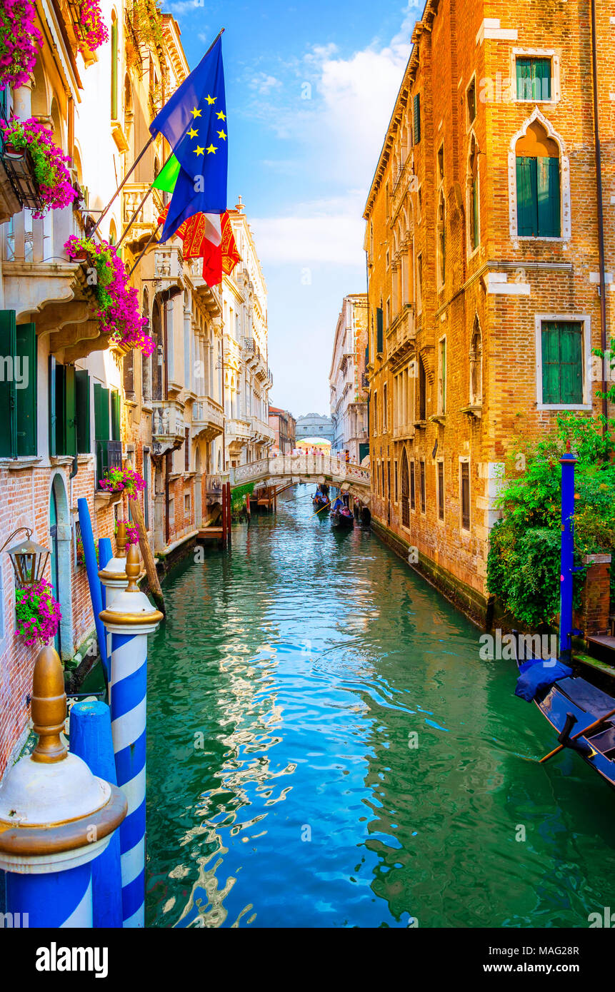 Vue d'un paysage pittoresque Canal, Venice, Italie Banque D'Images