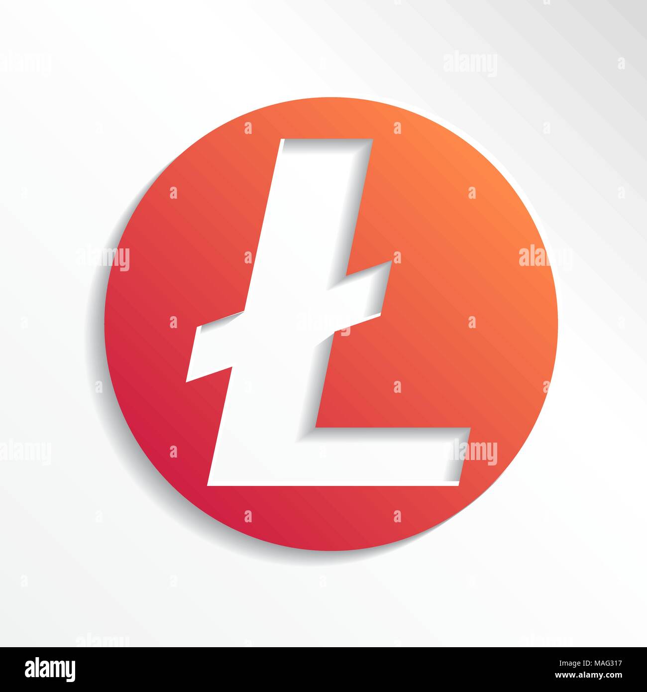 Devise Crypto litecoin logo vector style papier, pour le web, l'icône d'impression autocollant pour blockchain cryptocurrency litecoin. Illustration de Vecteur