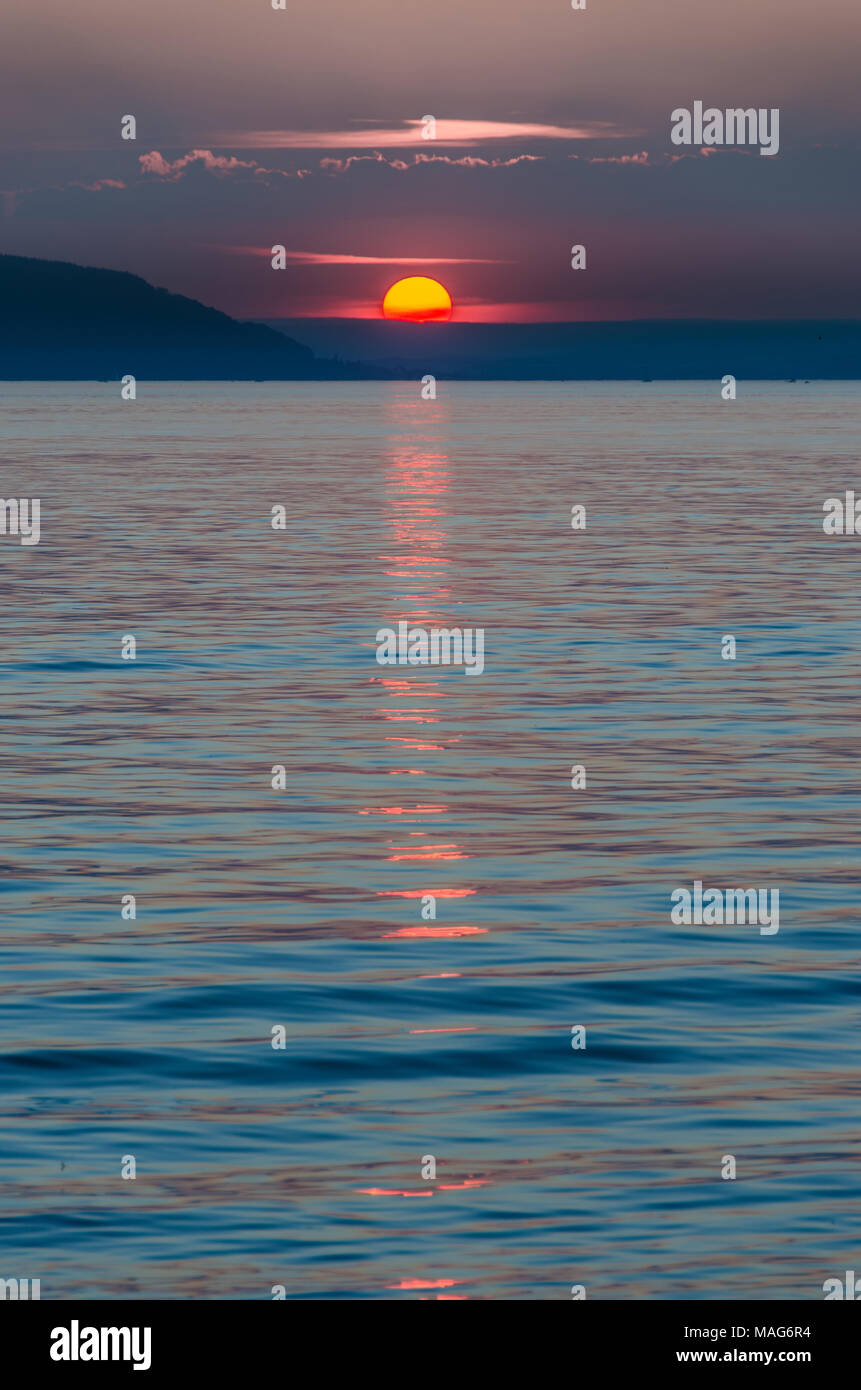 Spectaculaire coucher de soleil au lac de Constance Banque D'Images