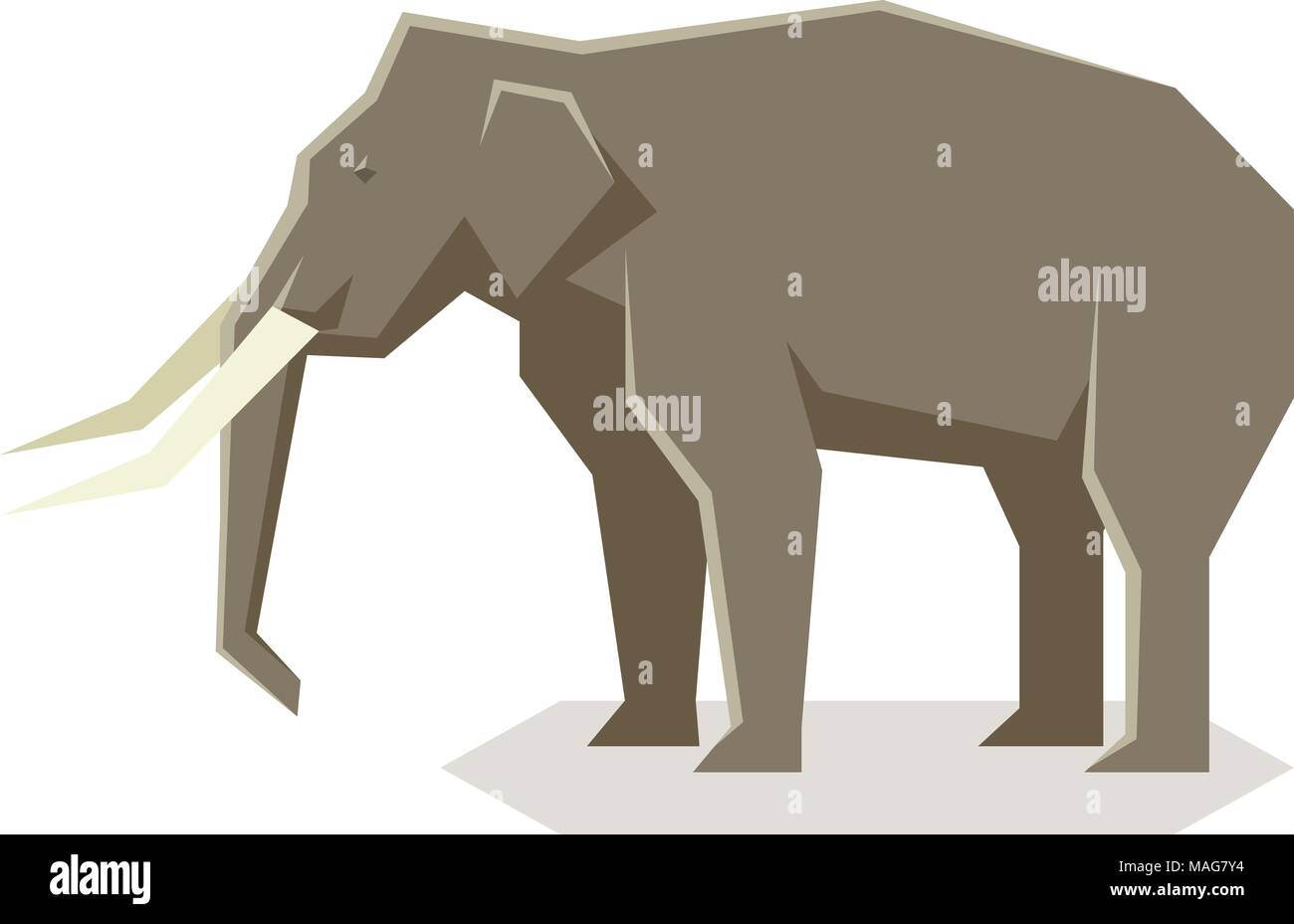 Télévision de l'éléphant d'Asie géométrique Illustration de Vecteur