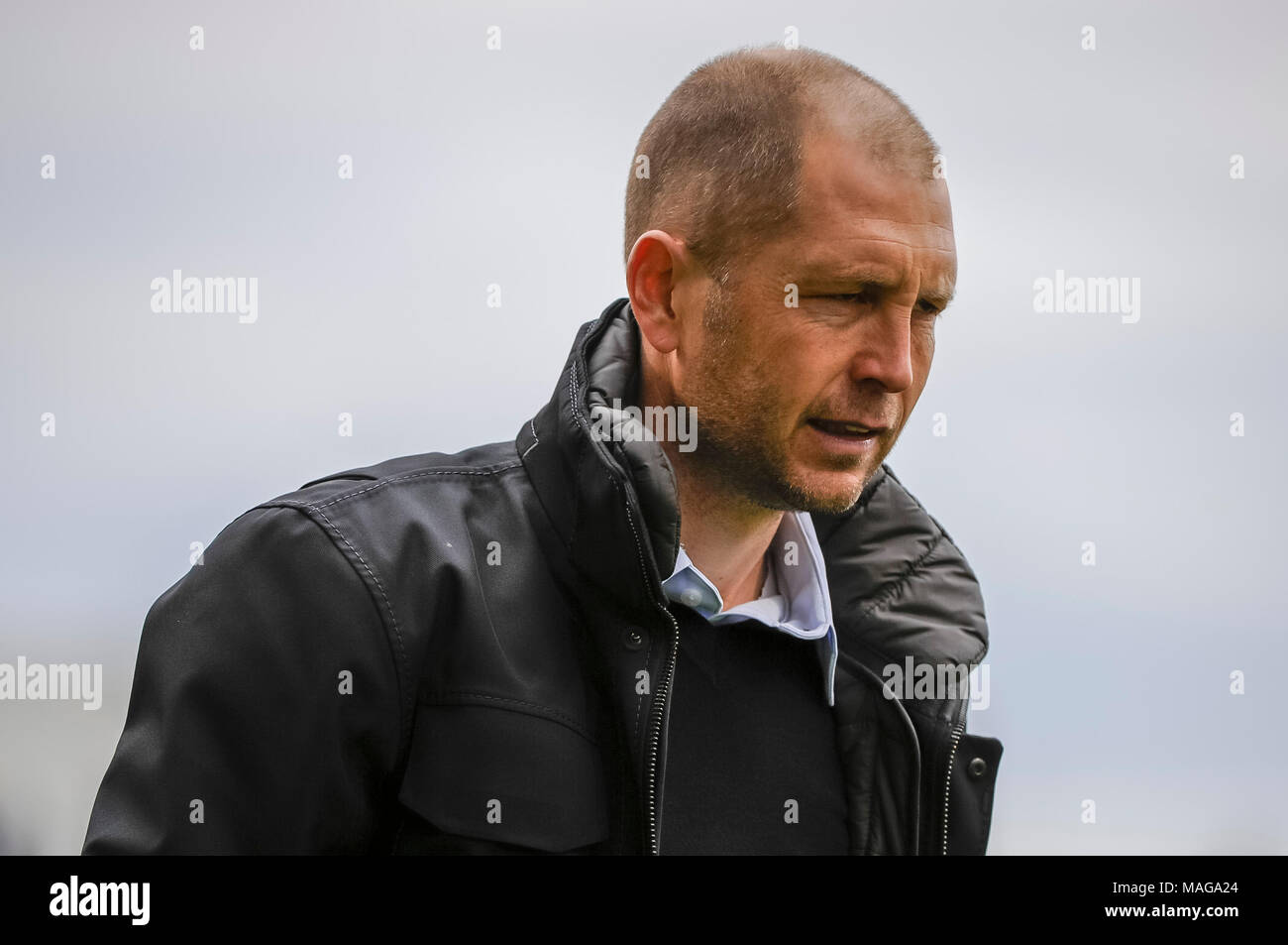 Columbus Crew Gregg Berhalter SC entraîneur en chef après le match entre Vancouver Whitecaps FC et Columbus Crew Stadium, MAPFRE à SC à Columbus OH. Samedi, 31 mars 2018. Note - Columbus Crew SC 1 - 2 Vancouver Whitecaps FC.Mandatory Crédit photo : Dorn Byg/CSM Banque D'Images