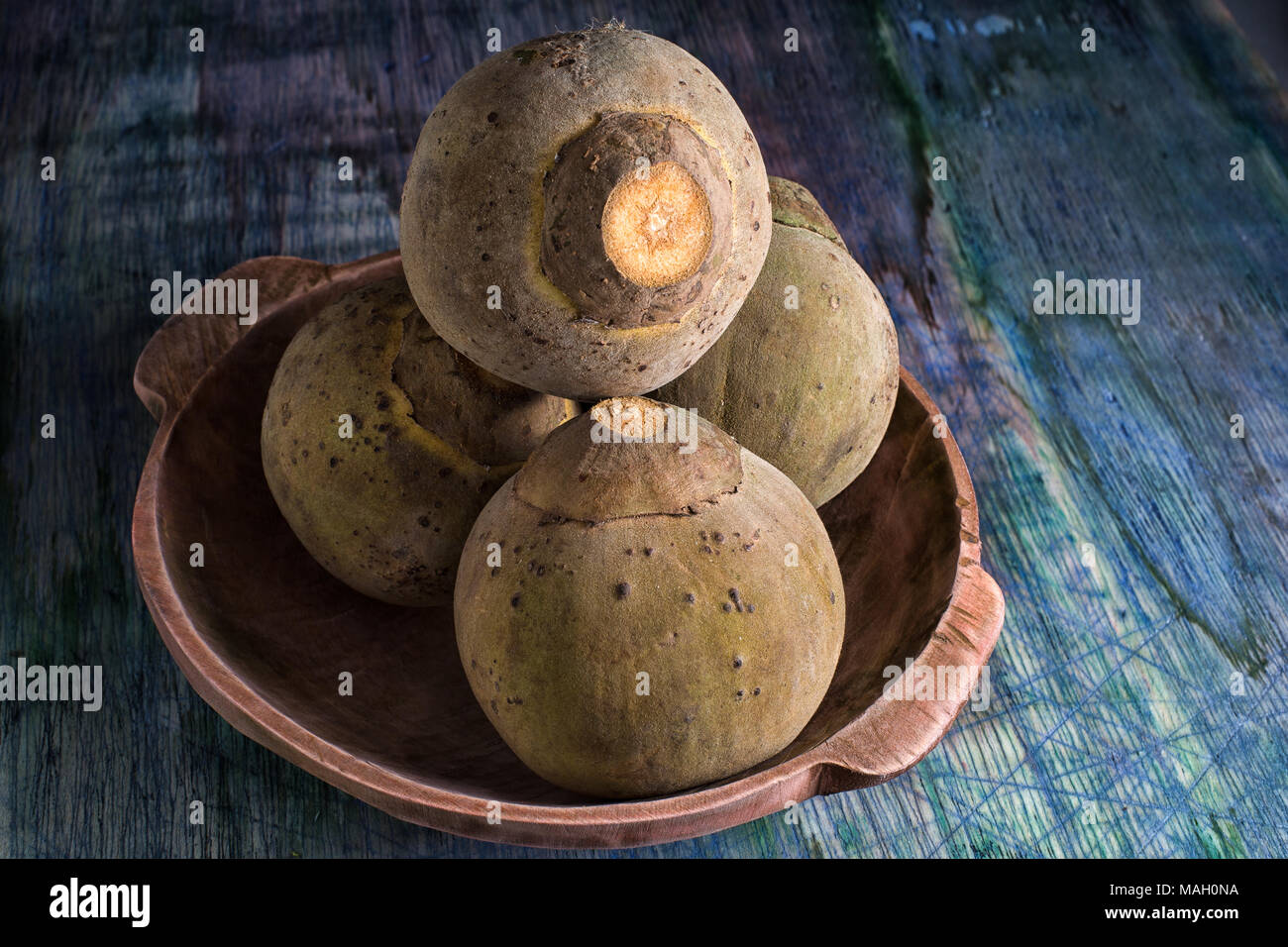 Dans un bol de fruits sapote Banque D'Images