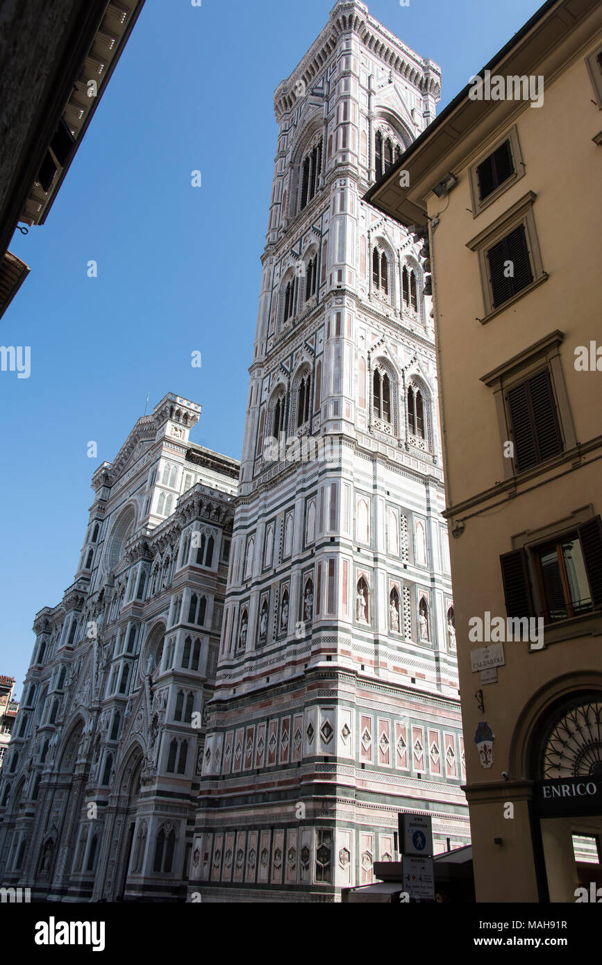 Le Clocher de Giotto Piazza del Duomo, Florence Italie. Banque D'Images