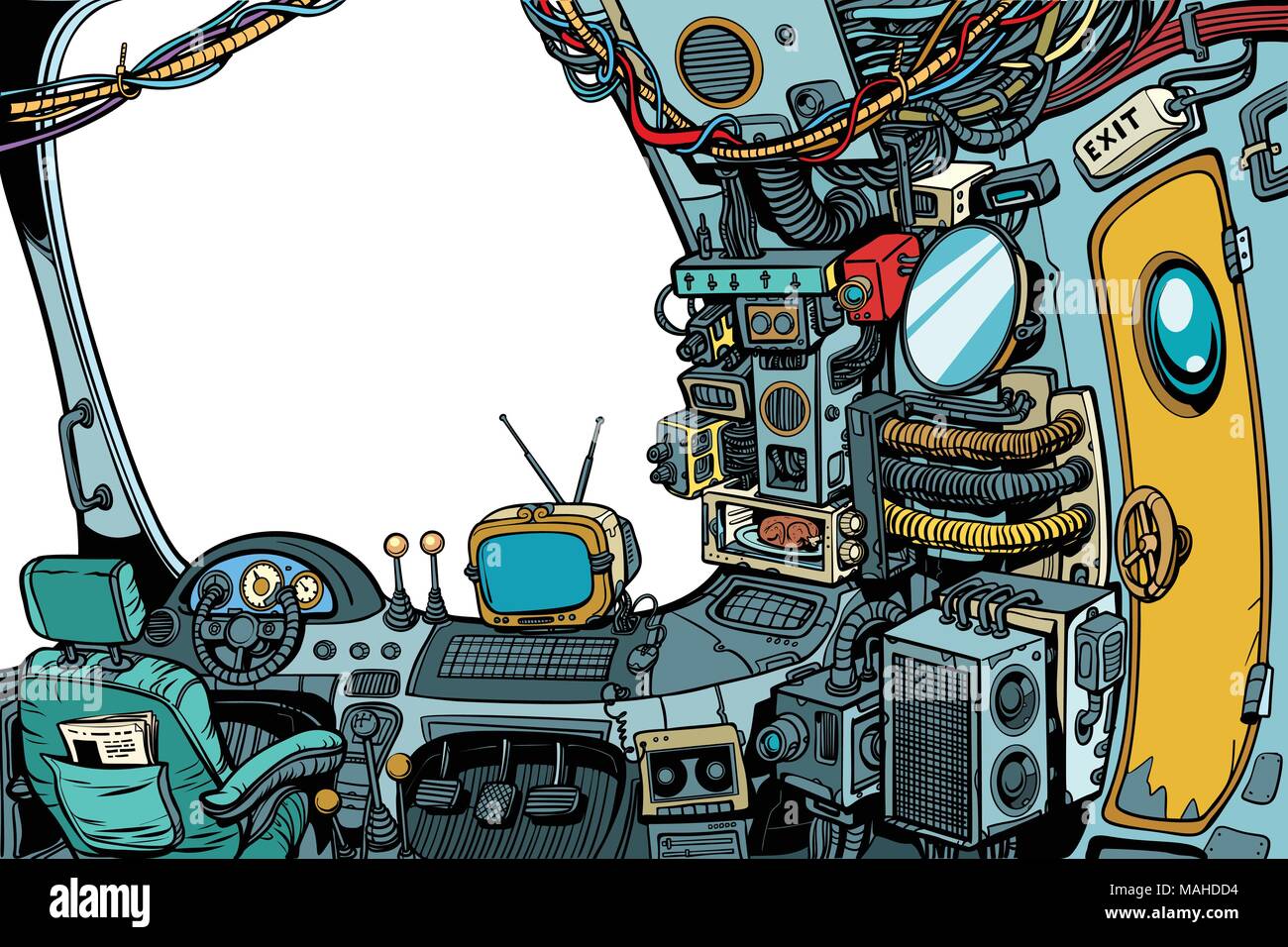 Cabine de navigation du vaisseau Illustration de Vecteur