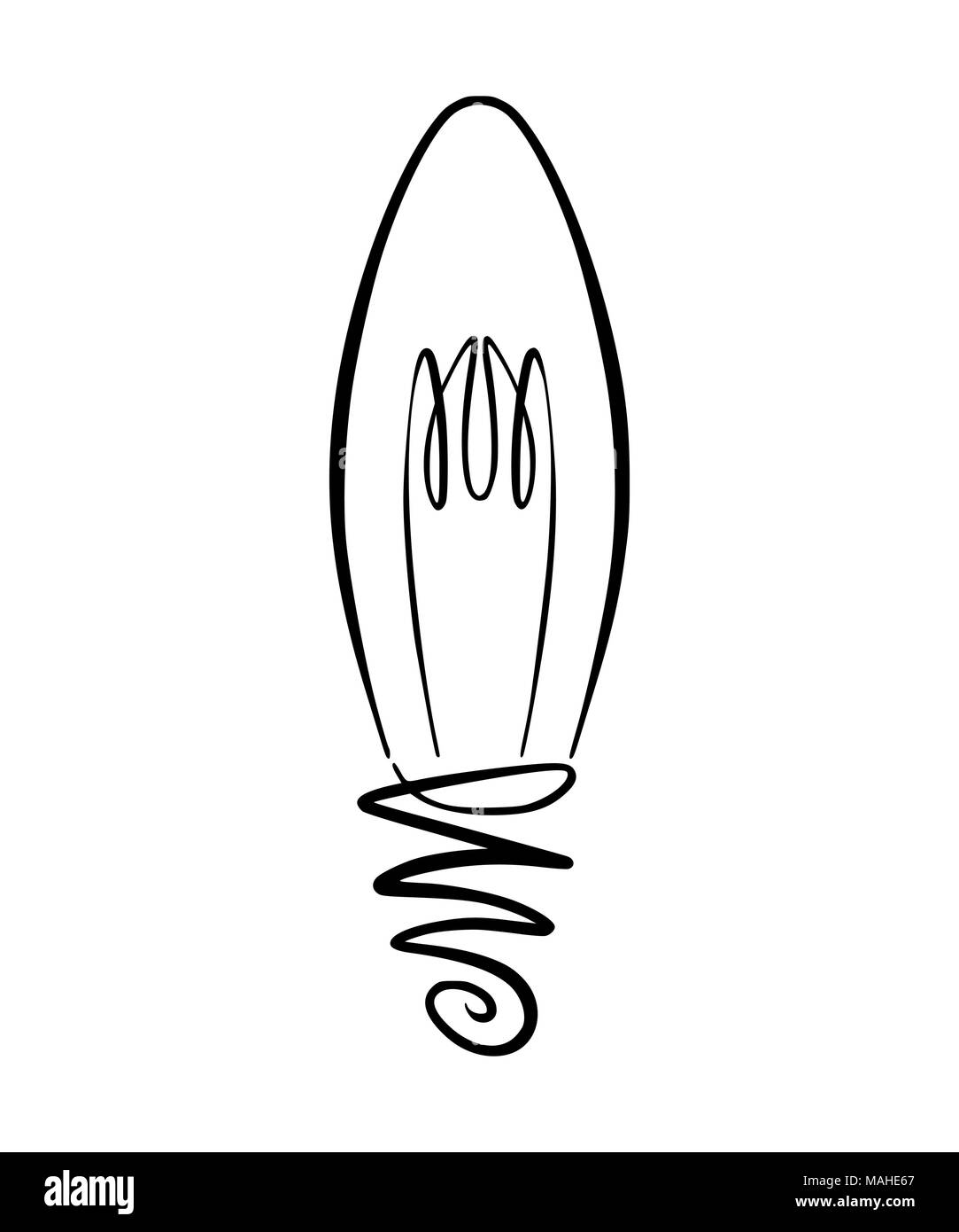 Vector image ampoule ampoule à la main, utilisable comme logo, icône, clipart, symbole ou élément de conception d'idée dans la conception moderne et simple Illustration de Vecteur