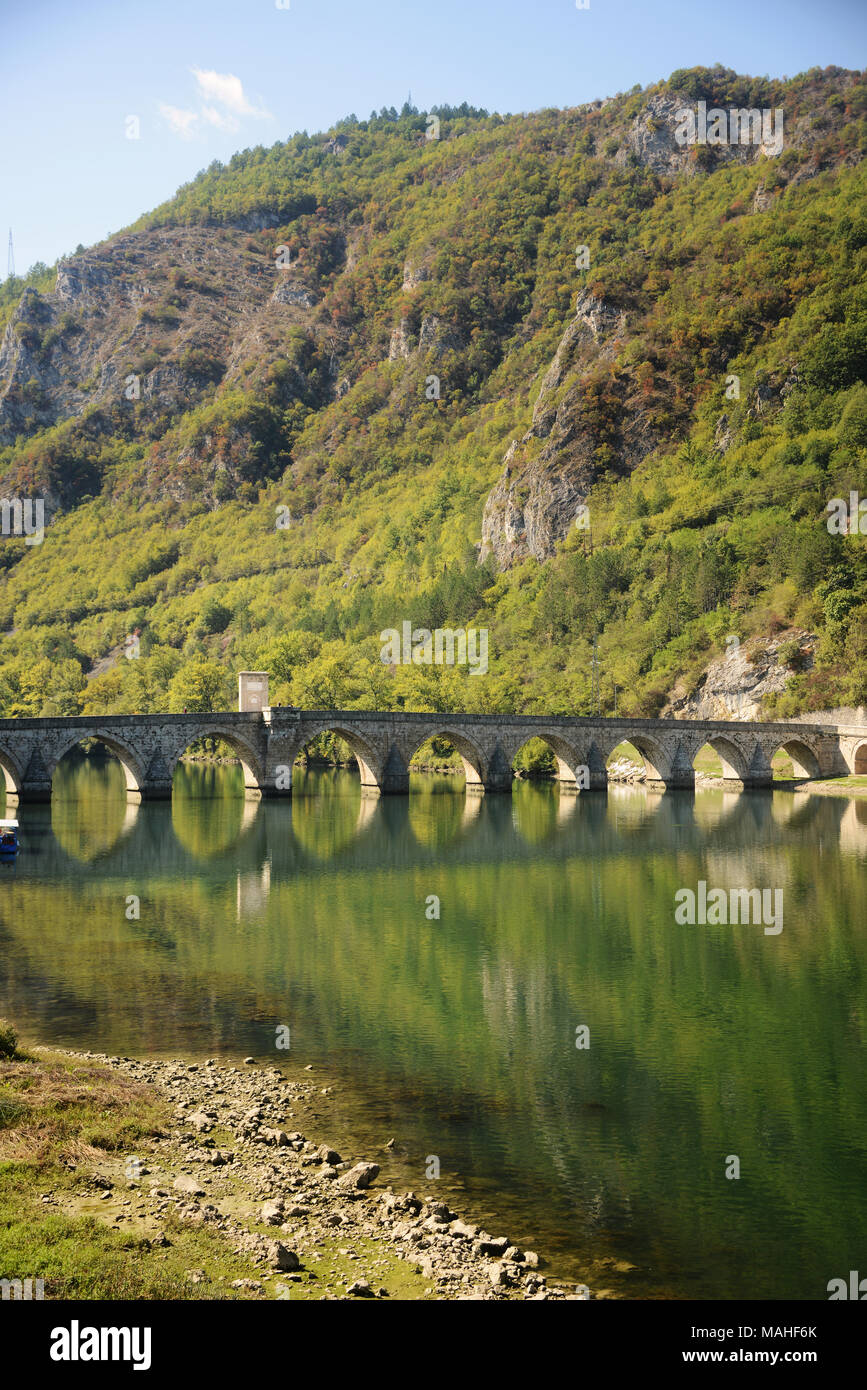Le pont sur la Drina, Visegrad, Bosnie-Herzégovine Banque D'Images