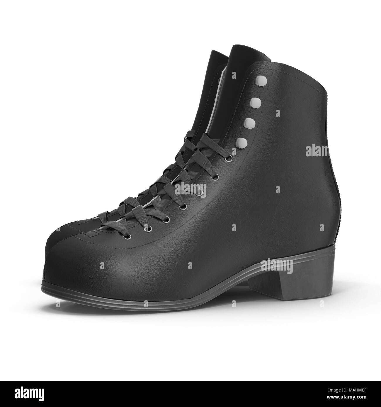 Femme en cuir noir sur blanc d'amorçage. 3D illustration, clipping path Banque D'Images Femme en cuir noir sur blanc d'amorçage. 3D illustration, clipping path Banque D'Images