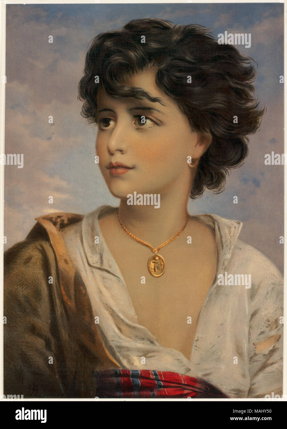 07  11 000377 Titre : pêcheur napolitain Garçon Créateur/Contributeur : Richter, Gustav Karl Ludwig, 1823-1884 (artiste) ; L. Prang & Co. (éditeur) Date de publication : 1861-1897 (environ) description physique remarque : l'état Publiée Genre : Chromolithographs ; Portrait imprime Lieu : Bibliothèque publique de Boston, le 2011-08-07 : caméra Sinar Sinarback 54 : AG FW, Sinar m Banque D'Images