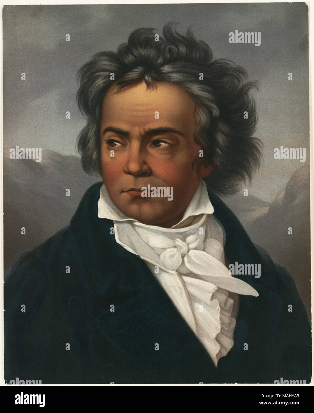 07  11 000589 Titre : Créateur de Beethoven/Contributeur : Schimon, Ferdinand, 1797-1852 (artiste) ; L. Prang & Co. (éditeur) Date de publication : 1861-1897 (environ) description physique remarque : Genre : Chromolithographs ; Portrait imprime Lieu : Bibliothèque publique de Boston, le 2011-08-07 : caméra Sinar Sinarback 54 : AG FW, Sinar m Banque D'Images