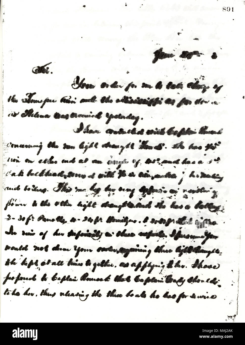 Concernant le positionnement des canonnières sur la rivière Tennessee. Titre : photocopie de lettre de Seth Ledyard Phelps à David D. Porter, juin 1863 . Juin 1863. Phelps, Seth Ledyard, -1885 Banque D'Images