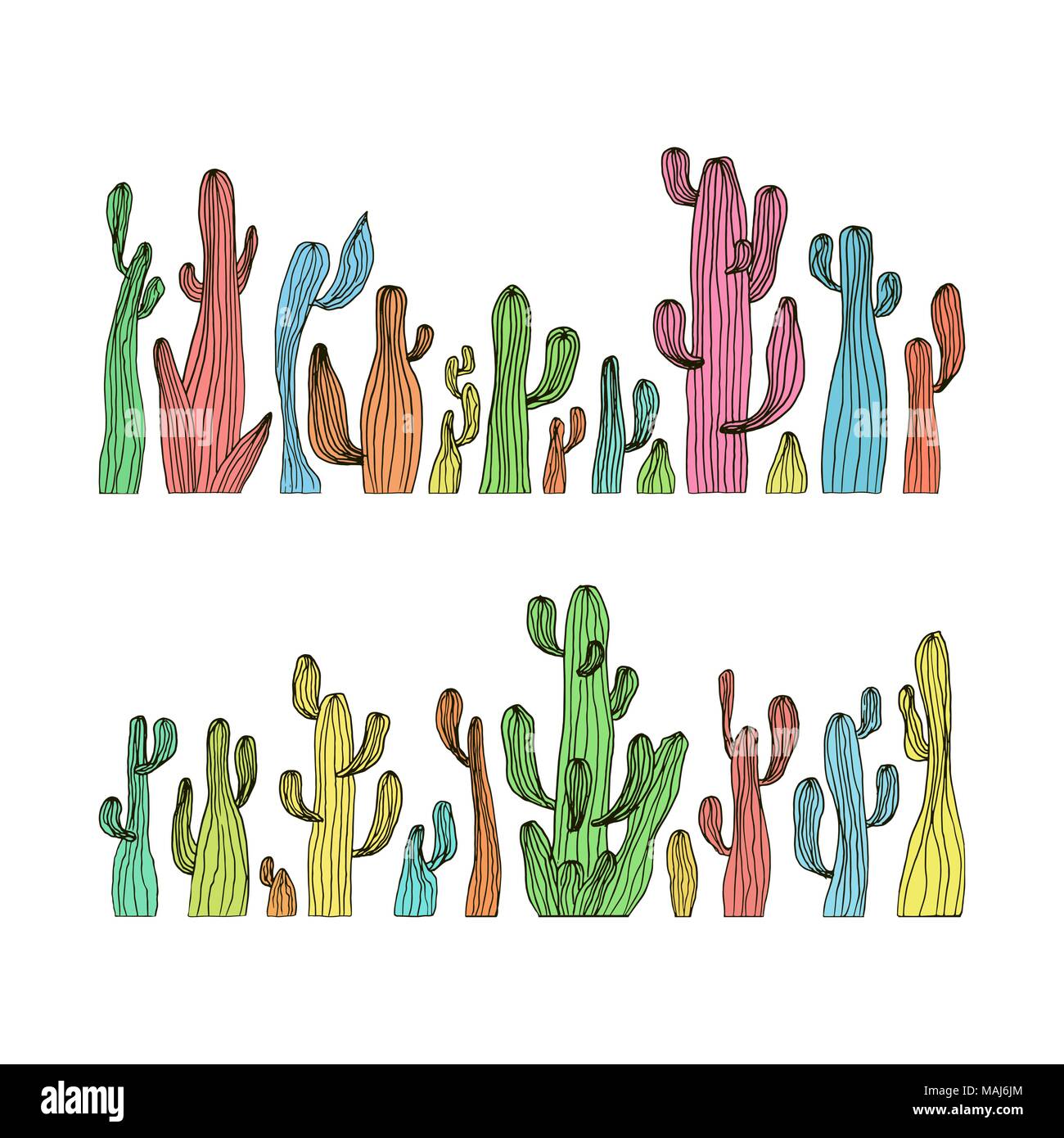 Vector illustration de saguaro cactus. Jeu de cactus de couleur Illustration de Vecteur Vector illustration de saguaro cactus. Jeu de cactus de couleur Illustration de Vecteur