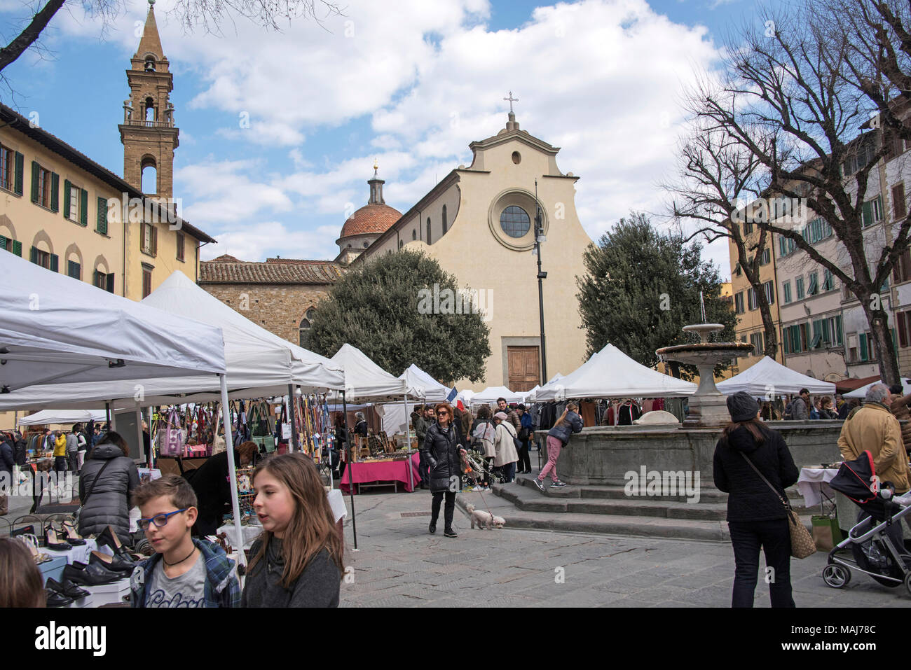 Piazza Santo Spirito Florence Italie Banque D'Images