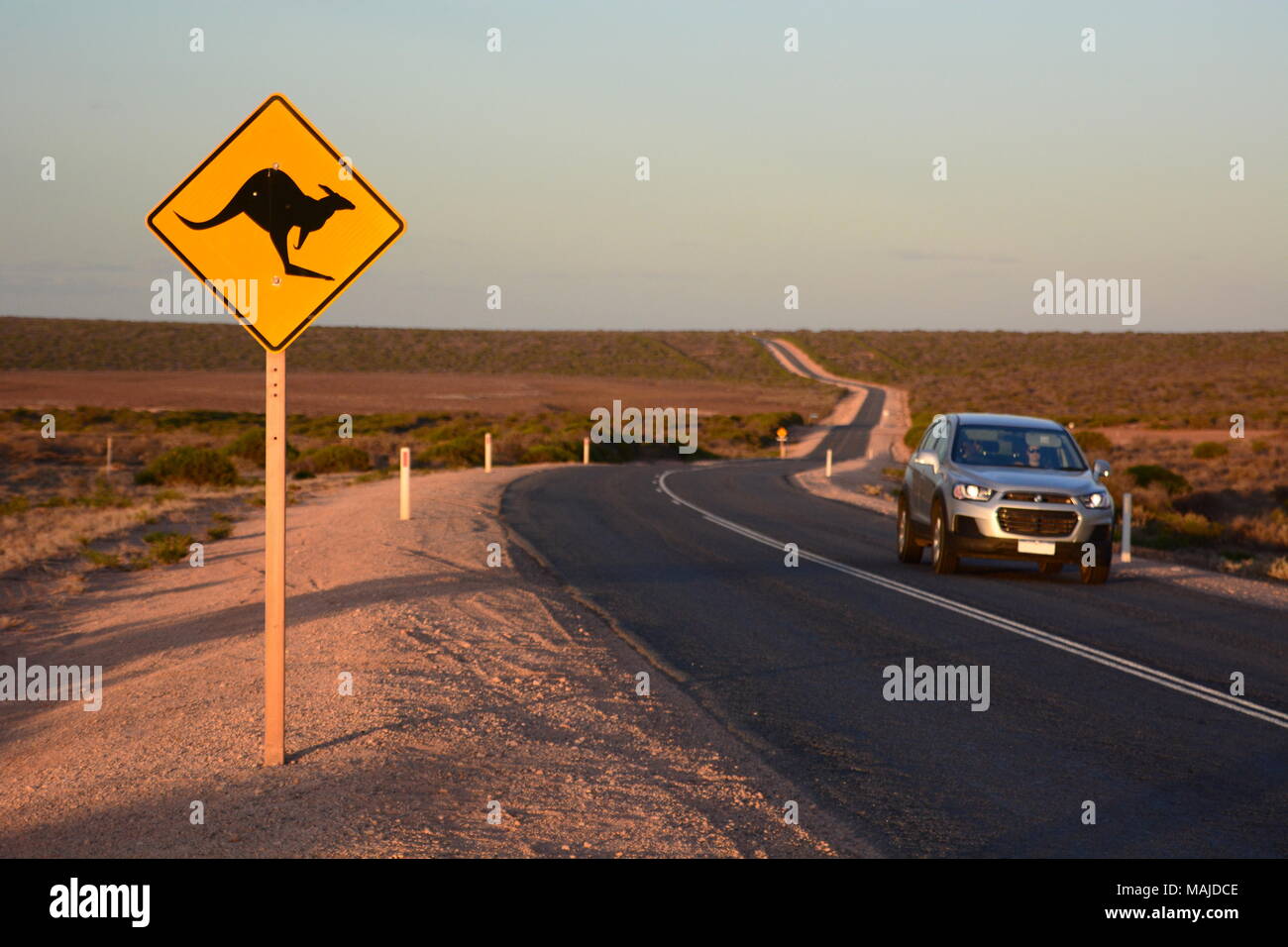 Kangaroo panneau routier. Denham. Shark Bay. L'ouest de l'Australie Banque D'Images