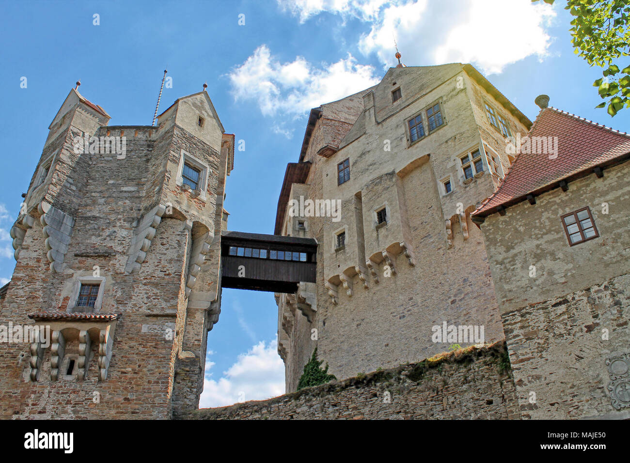 Le Château de Pernstejn. La région de Moravie du Sud, en République tchèque. Banque D'Images