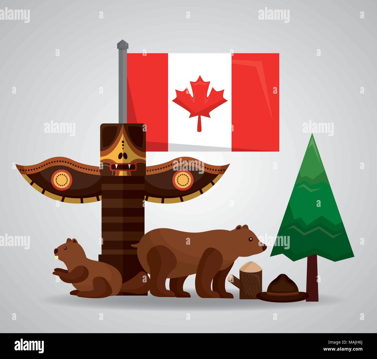 Les symboles du pays du canada Illustration de Vecteur