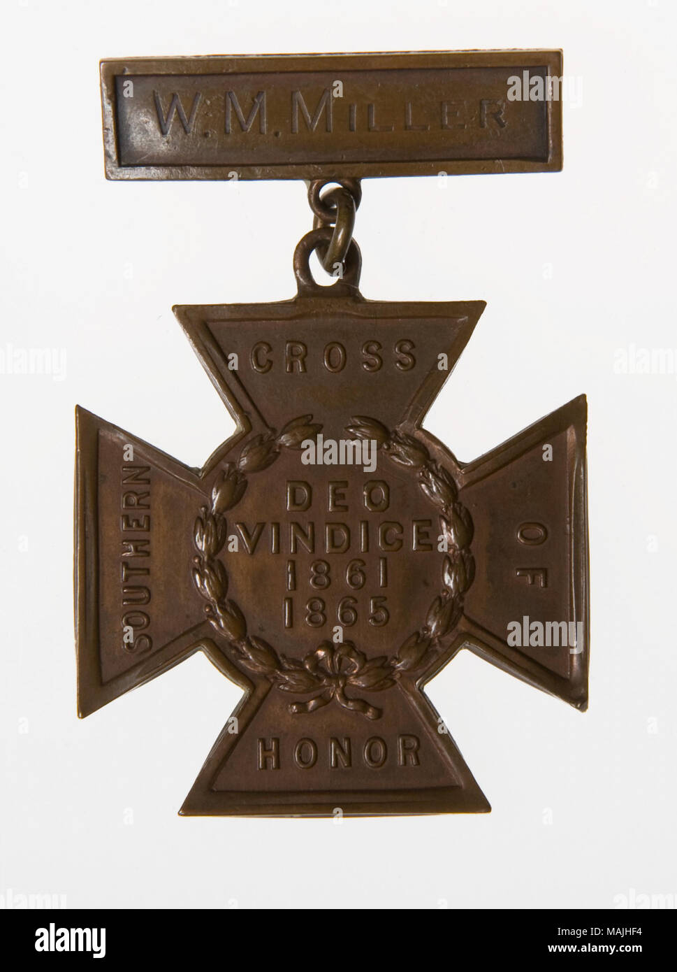 Croix du Sud d'honneur présenté au capitaine William M. Miller pour son service dans la Confédération pendant la guerre civile. Titre : Croix du Sud d'honneur présenté au capitaine William M. Miller, C.S.A. . Après 1900. Crankshaw Charles W. Banque D'Images