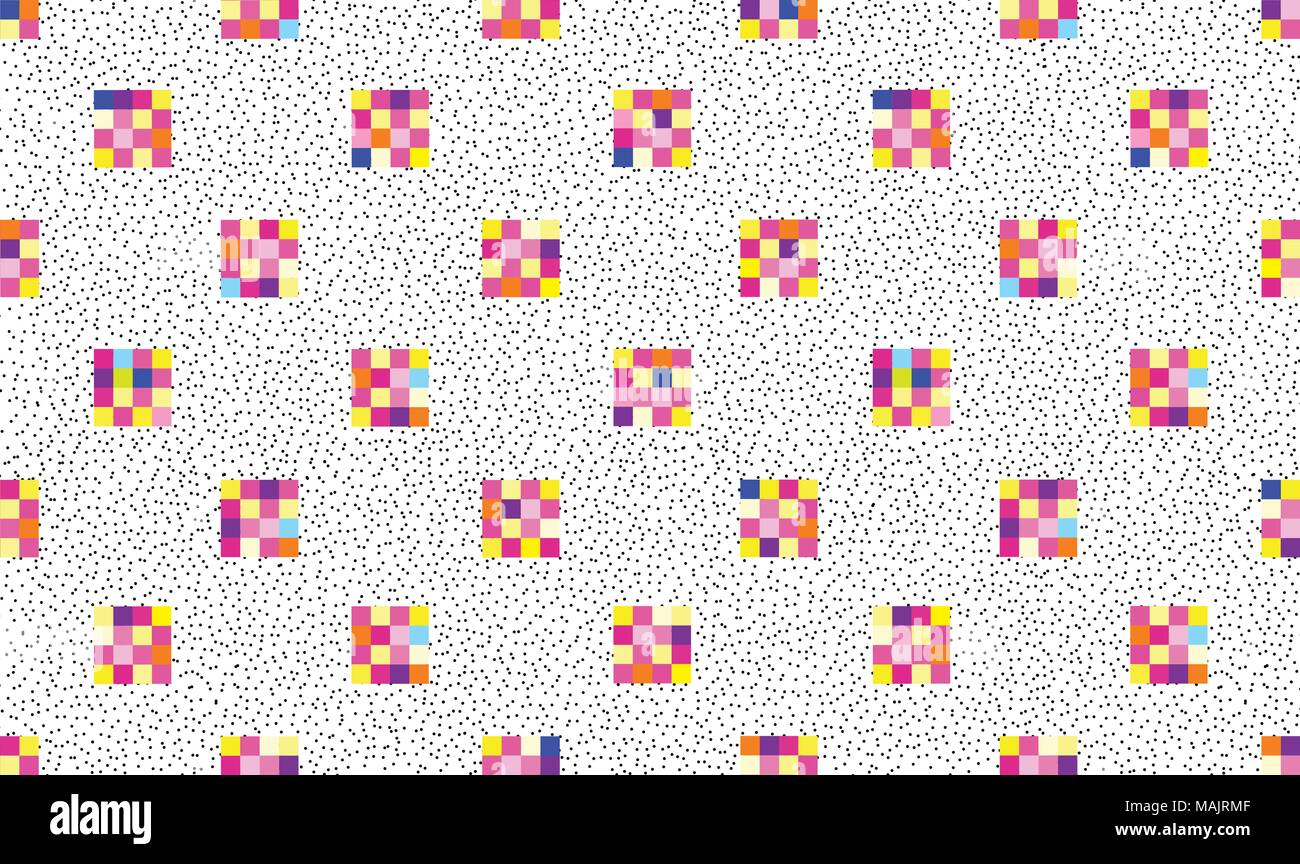 Résumé motif transparent carré de pixel. Dotted background élégant dans le style des années 1980 fabric Illustration de Vecteur