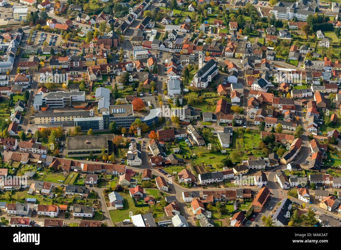 Voir 14, Sarre, Rhénanie-Palatinat, Allemagne, Europe, Greimerath, vue aérienne, les oiseaux-lunettes de vue, vue aérienne, la photographie aérienne, des pho Banque D'Images