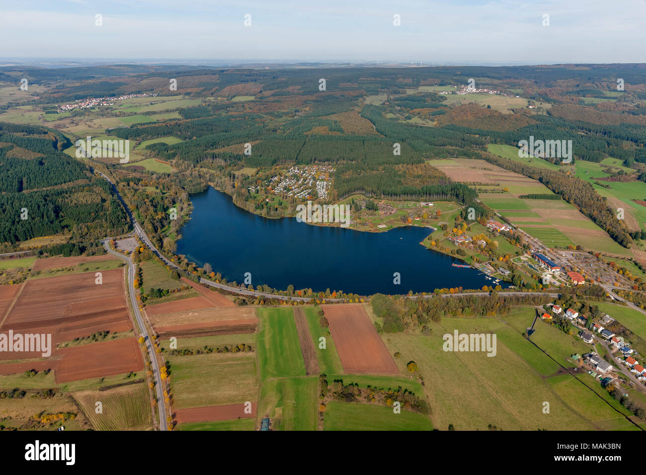 Voir 14, Sarre, Rhénanie-Palatinat, Allemagne, Europe, Greimerath, vue aérienne, les oiseaux-lunettes de vue, vue aérienne, la photographie aérienne, des pho Banque D'Images