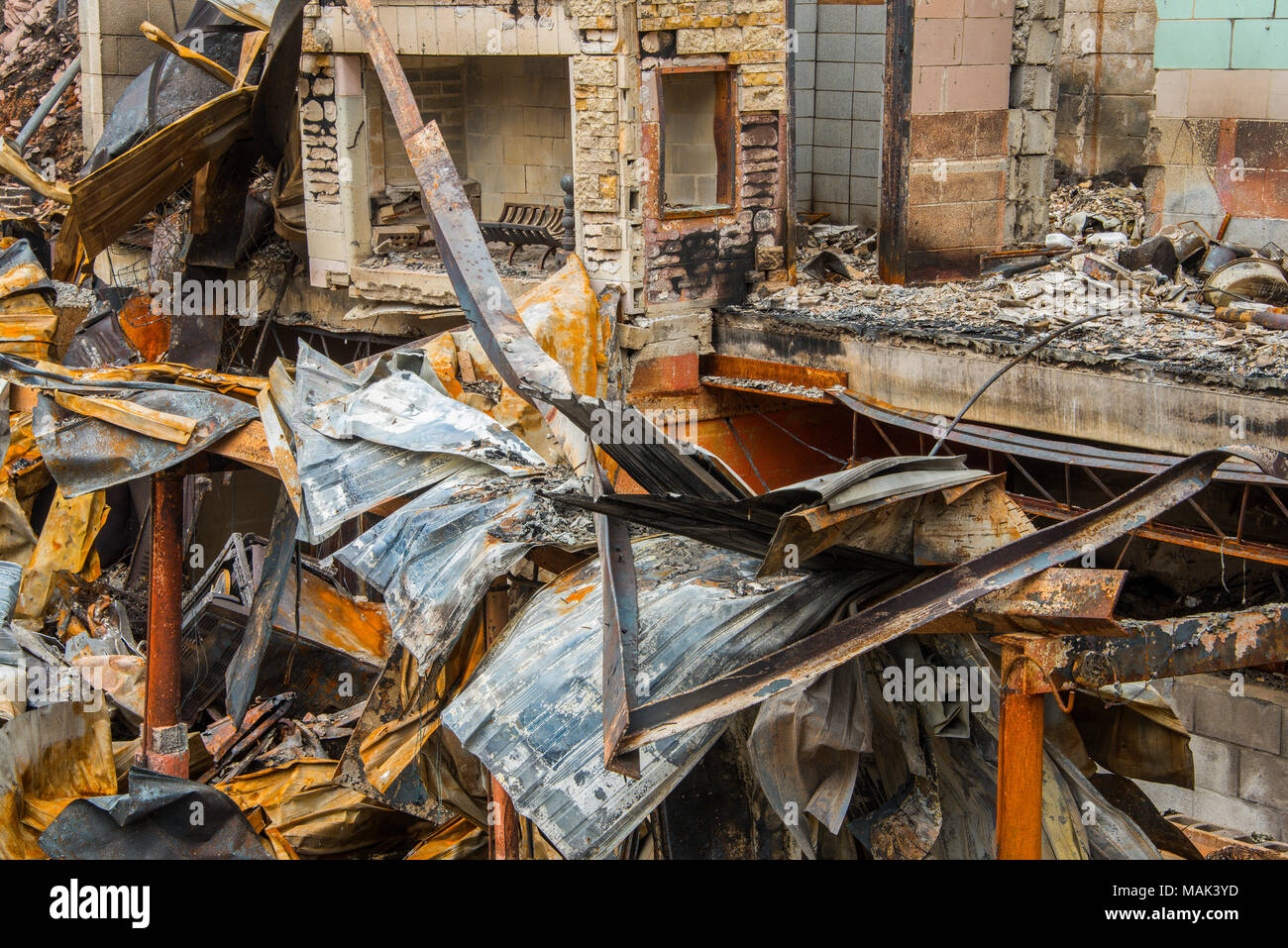 Les dégâts causés par le feu, & de Gatlinburg, Pigeon Forge, TN, États-Unis d'Amérique, par Bill Lea/Dembinsky Assoc Photo Banque D'Images