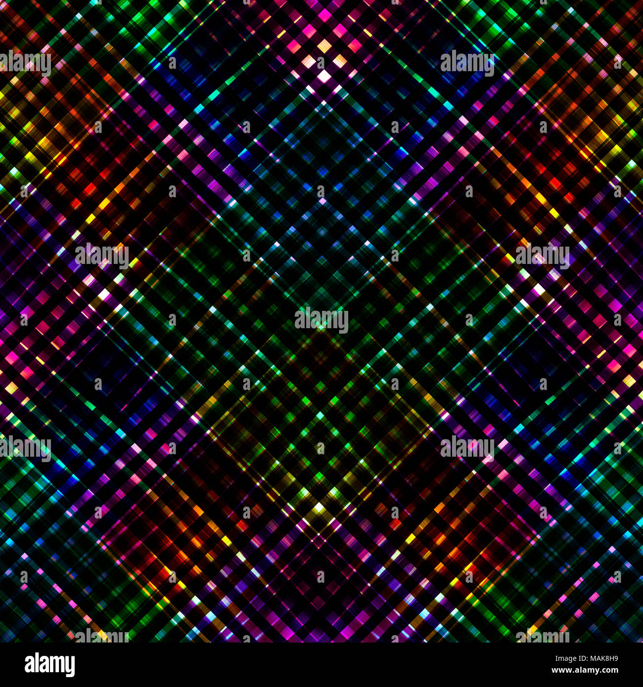 Un arc-en-ciel irisé de couleur en arrière-plan de la grille de pixels en diagonale. Résumé de l'oeuvre du spectre holographique. Pour couvrir la conception créative et web print Banque D'Images