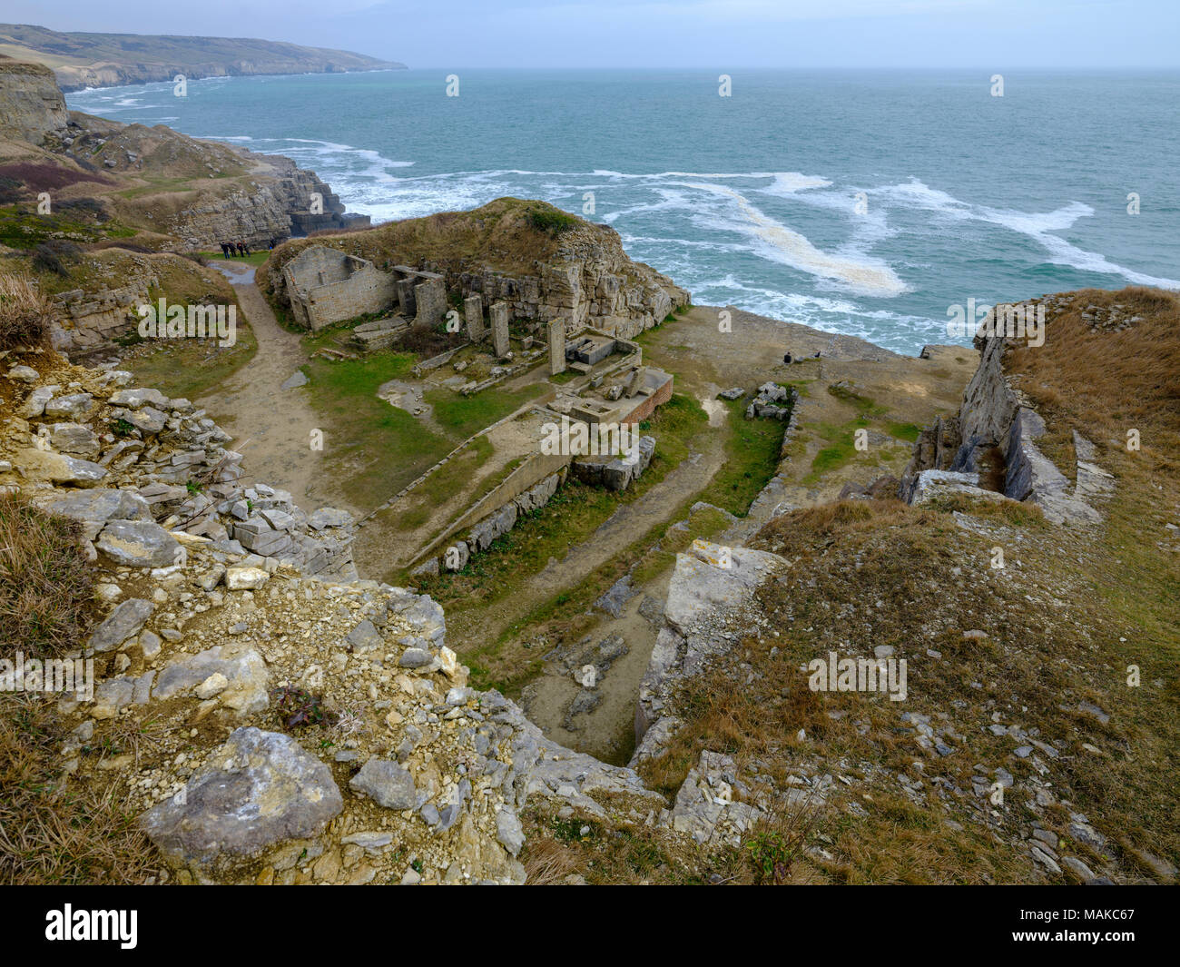 St Albans St ou Aldhelms la tête, Côte Jurassique, Dorset, UK, Purbeck Banque D'Images