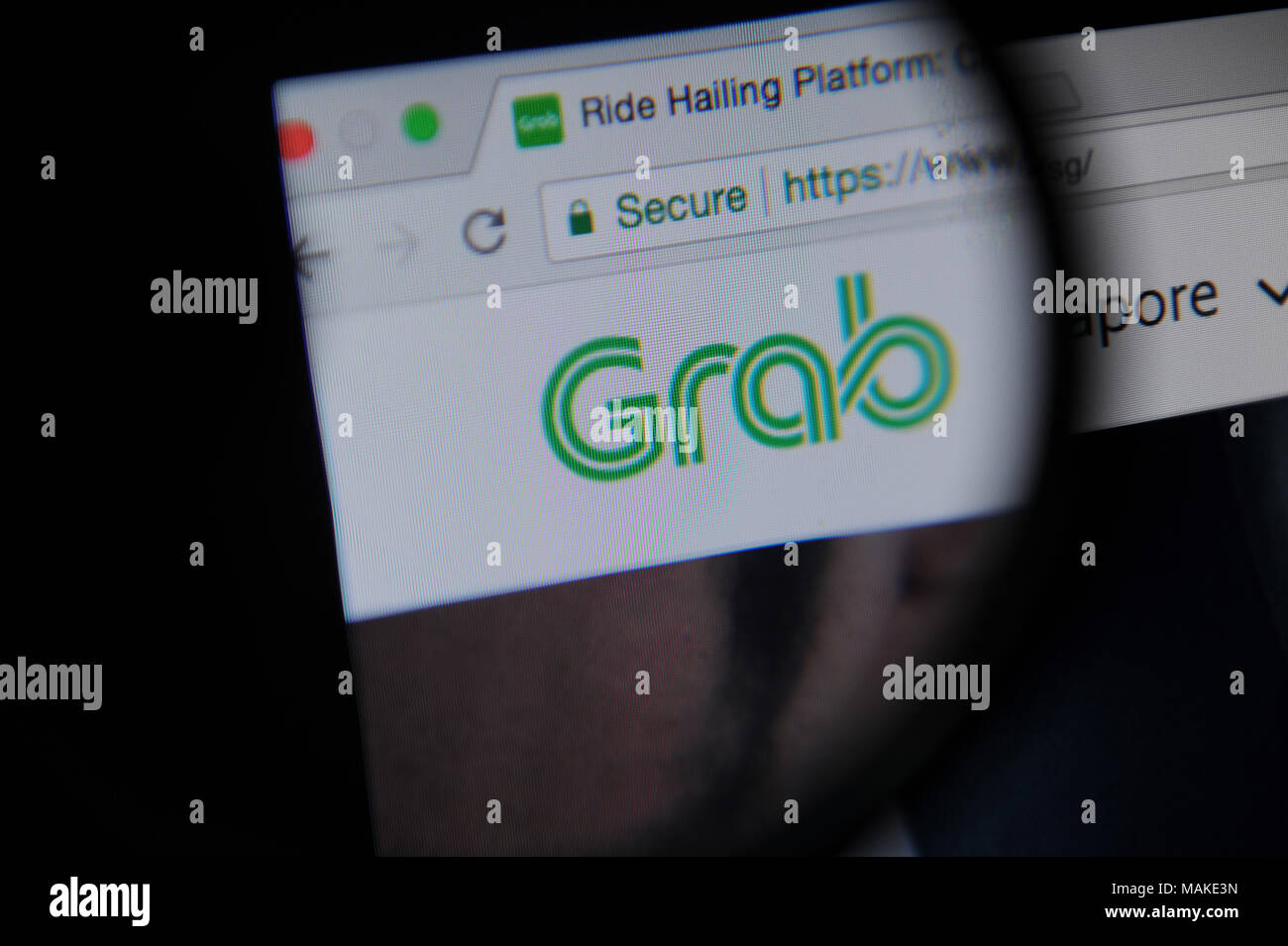 Pince, le saluant ride company site web sur un écran d'ordinateur Banque D'Images