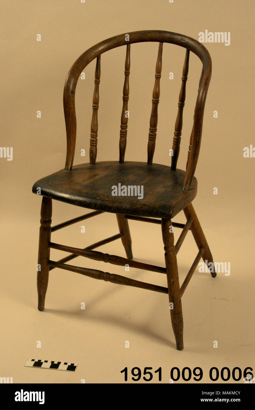Chaise de style Windsor utilisés dans le Henry Brant house à Boonville, Missouri. Titre : Chaise de Henry Brant . vers 1870. Banque D'Images