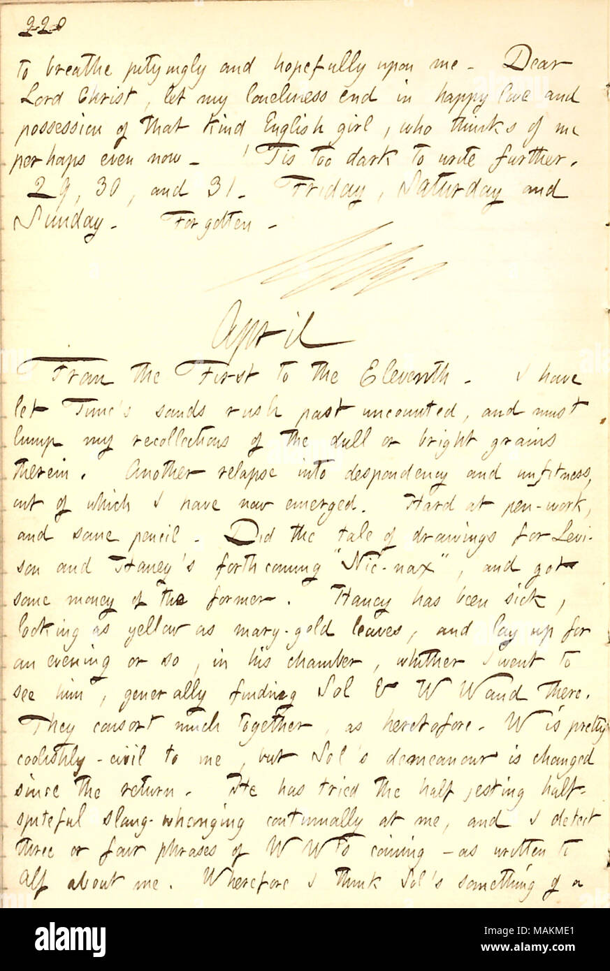 En Ce Qui Me Concerne En Anglais En ce qui concerne le changement dans l'attitude de Sol Eytinge vers lui  depuis que William Waud est retourné à New York. : Transcription de  respirer de pitié et, espérons-le sur moi.