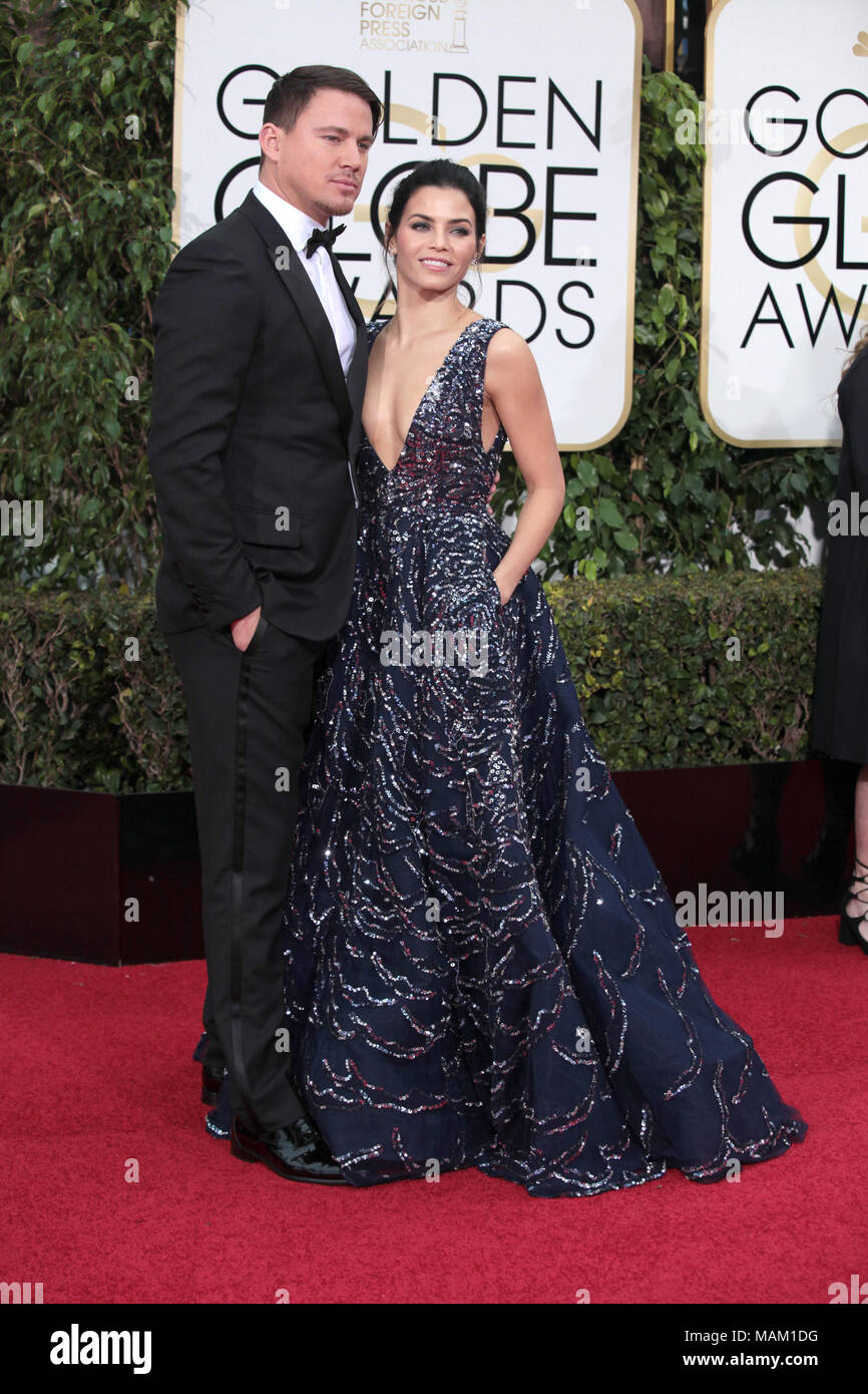 ***PHOTO*** Channing Tatum et Jenna Dewan Tatum Split Après presque 9 ans de mariage Los Angeles, CA - le 10 janvier : Channing Tatum et Jenna Dewan Tatum au 73ème Golden Globe Awards au Beverly Hilton à Beverly Hills, Californie le 10 janvier 2016. Credit : mpi200/MediaPunch Banque D'Images