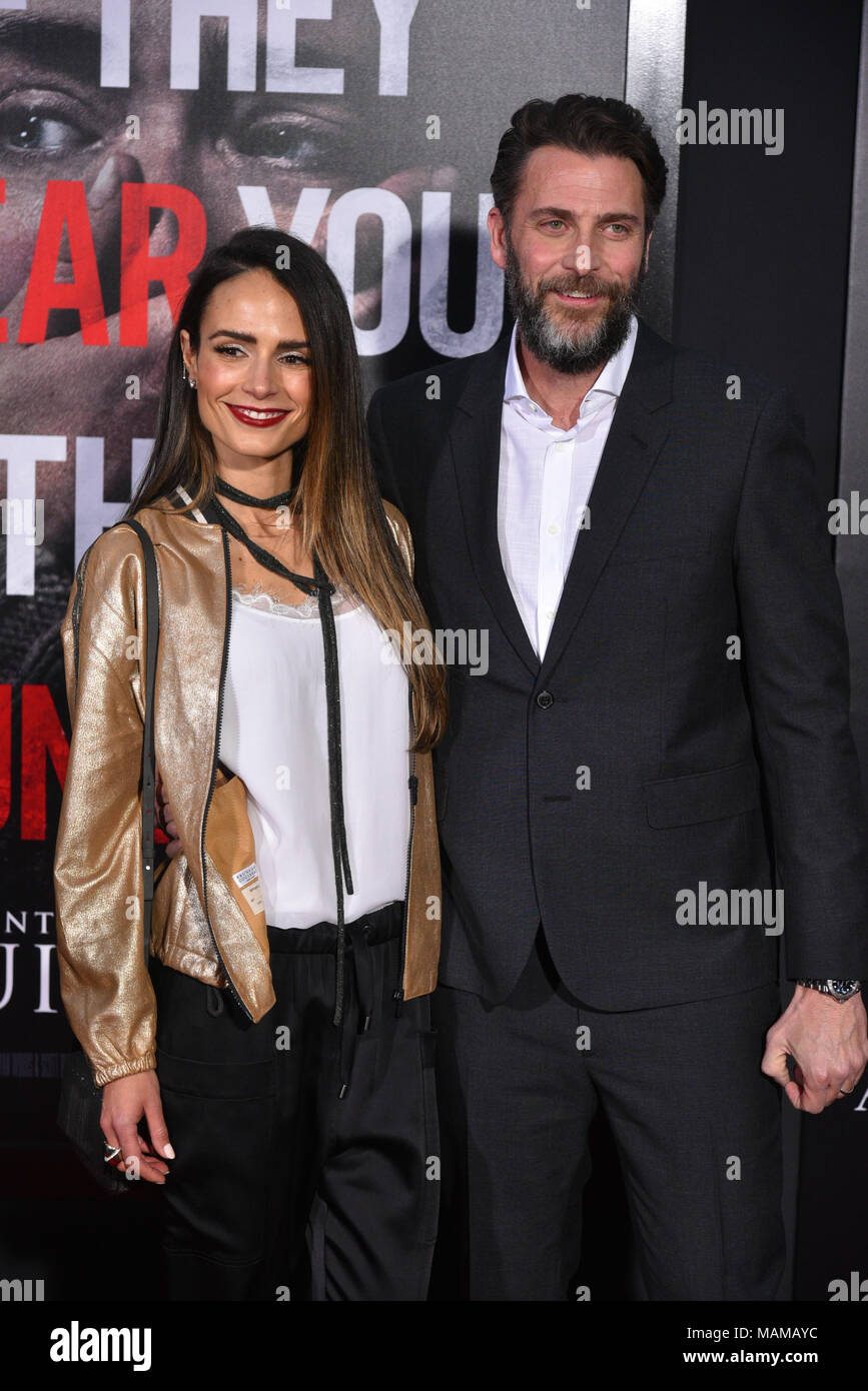 New York, USA. 2 avril, 2018. Jordana Brewster et Andrew Form assister à la première de New York 'un lieu calme' le 2 avril 2018 à New York. Crédit : Erik Pendzich/Alamy Live News Banque D'Images