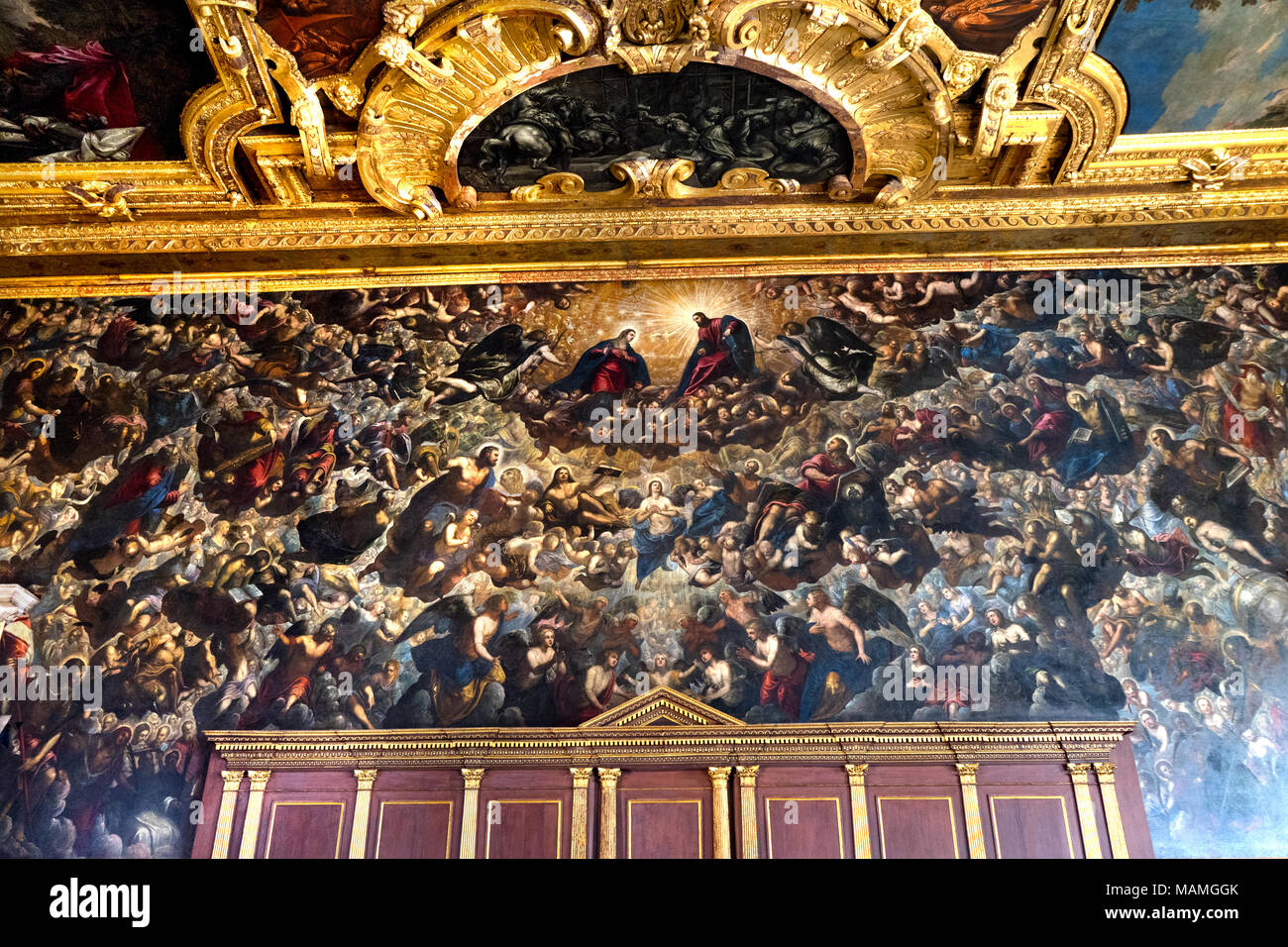 Paradise Paintng Titien Tintoret1587 Sala Del Maggior Consiglo Palazzo Ducale du Palais des Doges Venise Italie. Doge's Palace fut la résidence de la Ve Banque D'Images